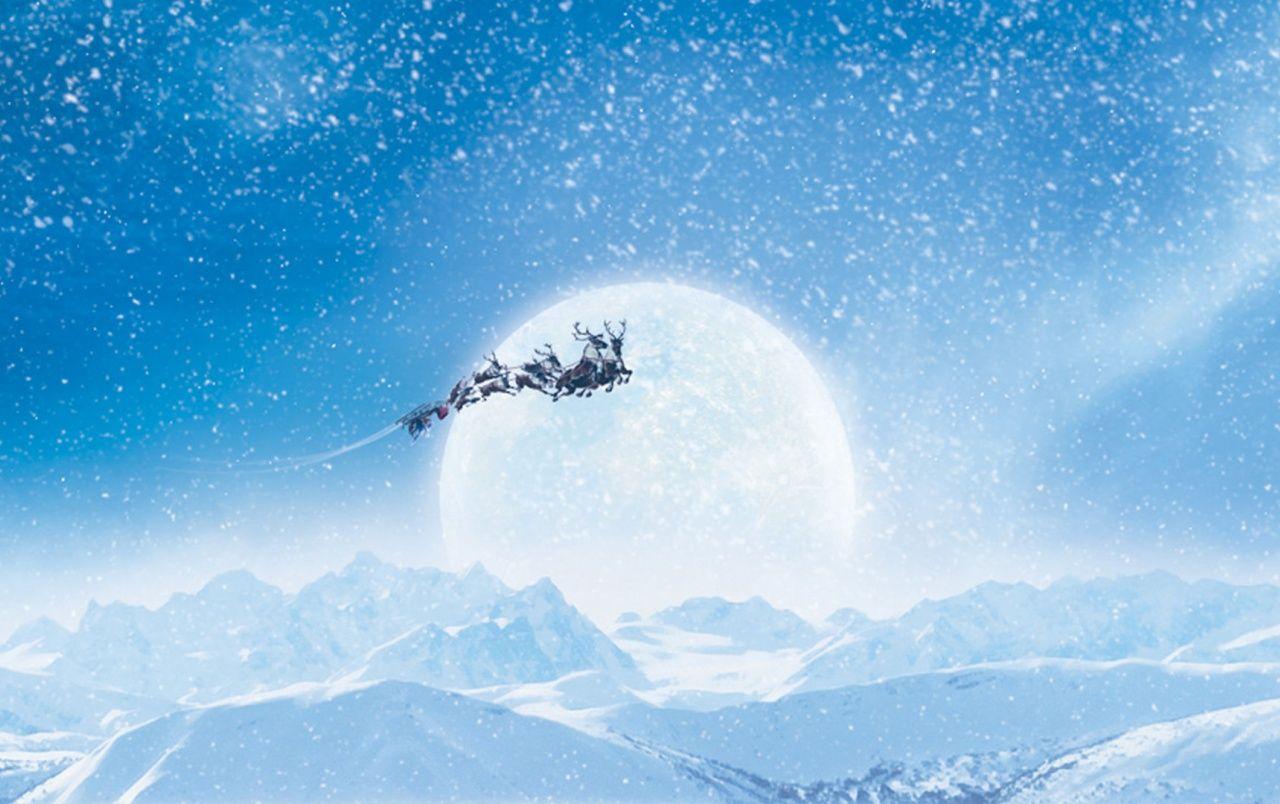 Santa's Sleigh and Reindeers wallpaper. Santa's Sleigh