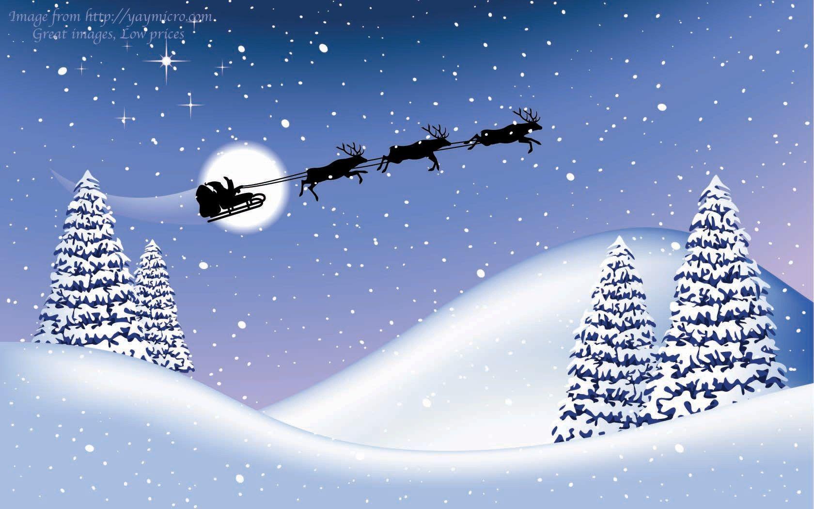 Santa Sleigh Ride Wallpaper