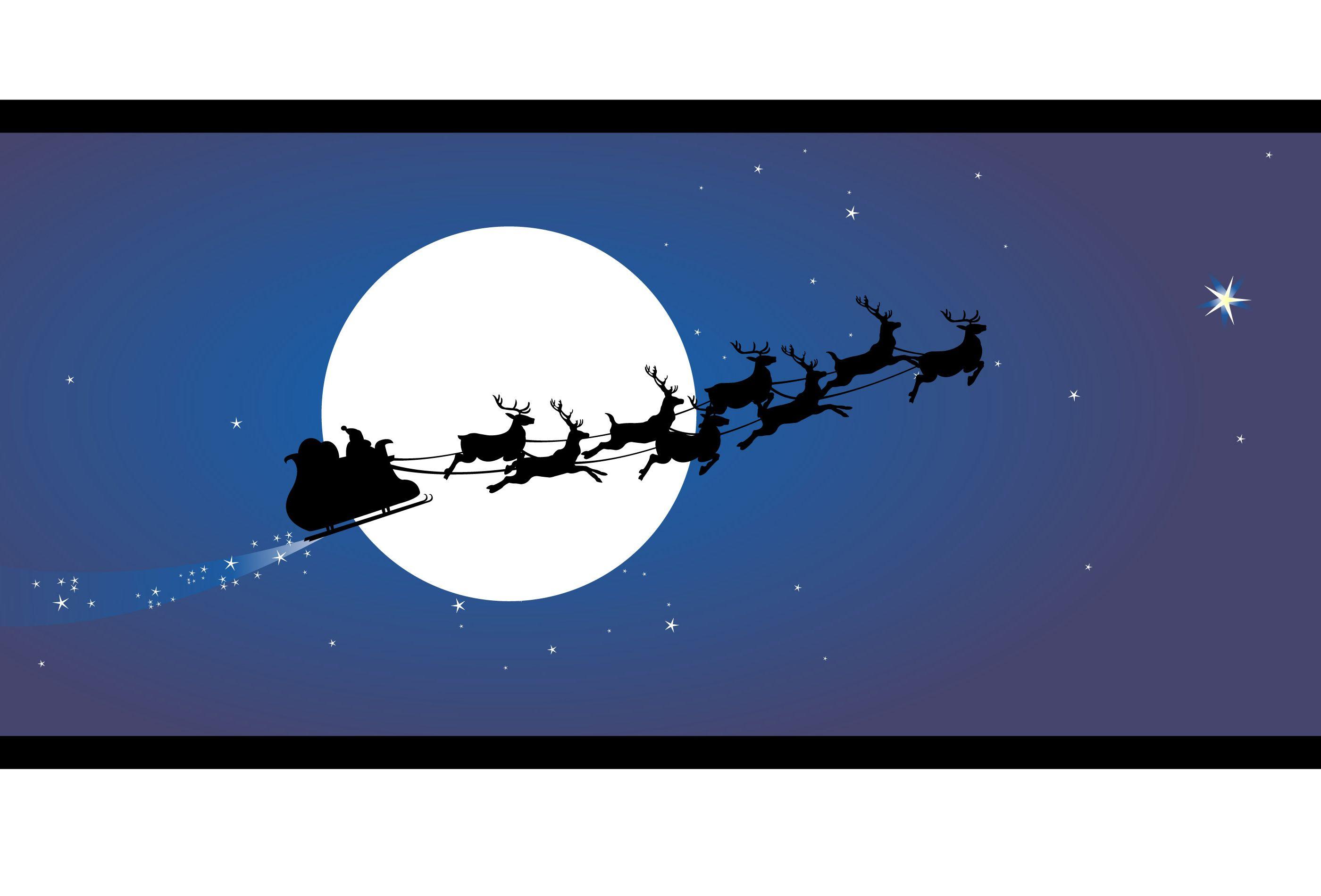 Collection of Santa Sleigh Flying Drawing. High quality, free