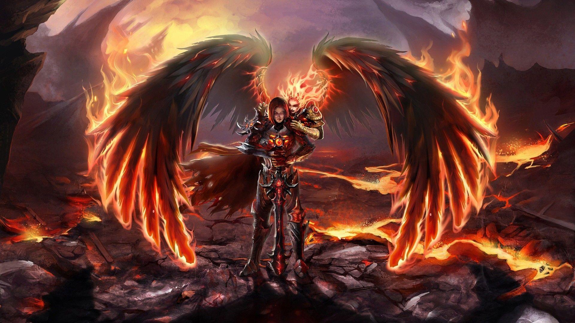 video games, wings, knights, fire, heroes, fantasy art, magic