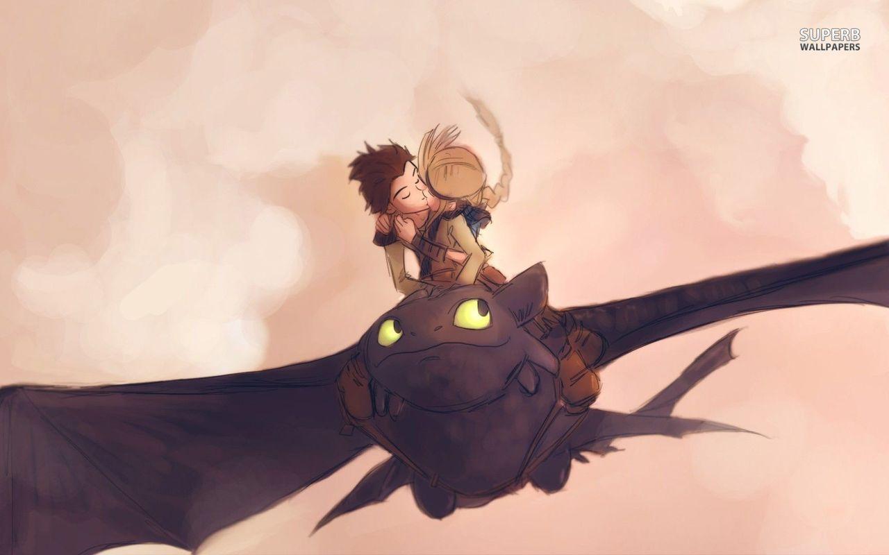 How to Train Your Dragon 2 Astrid And Hiccup Kissing HD Wallpaper