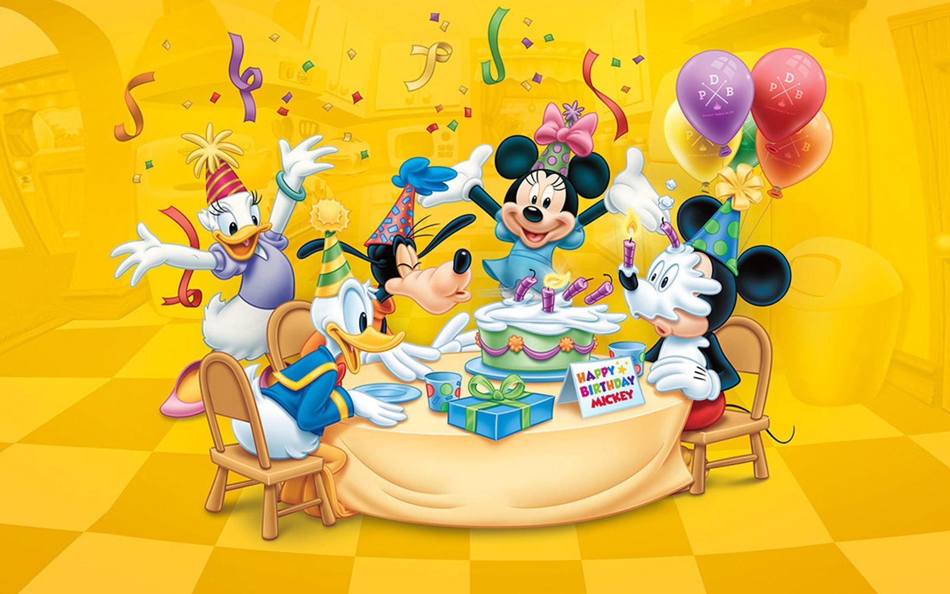Happy Birthday Mickey Celebration Birthday Cake Balloon Candles