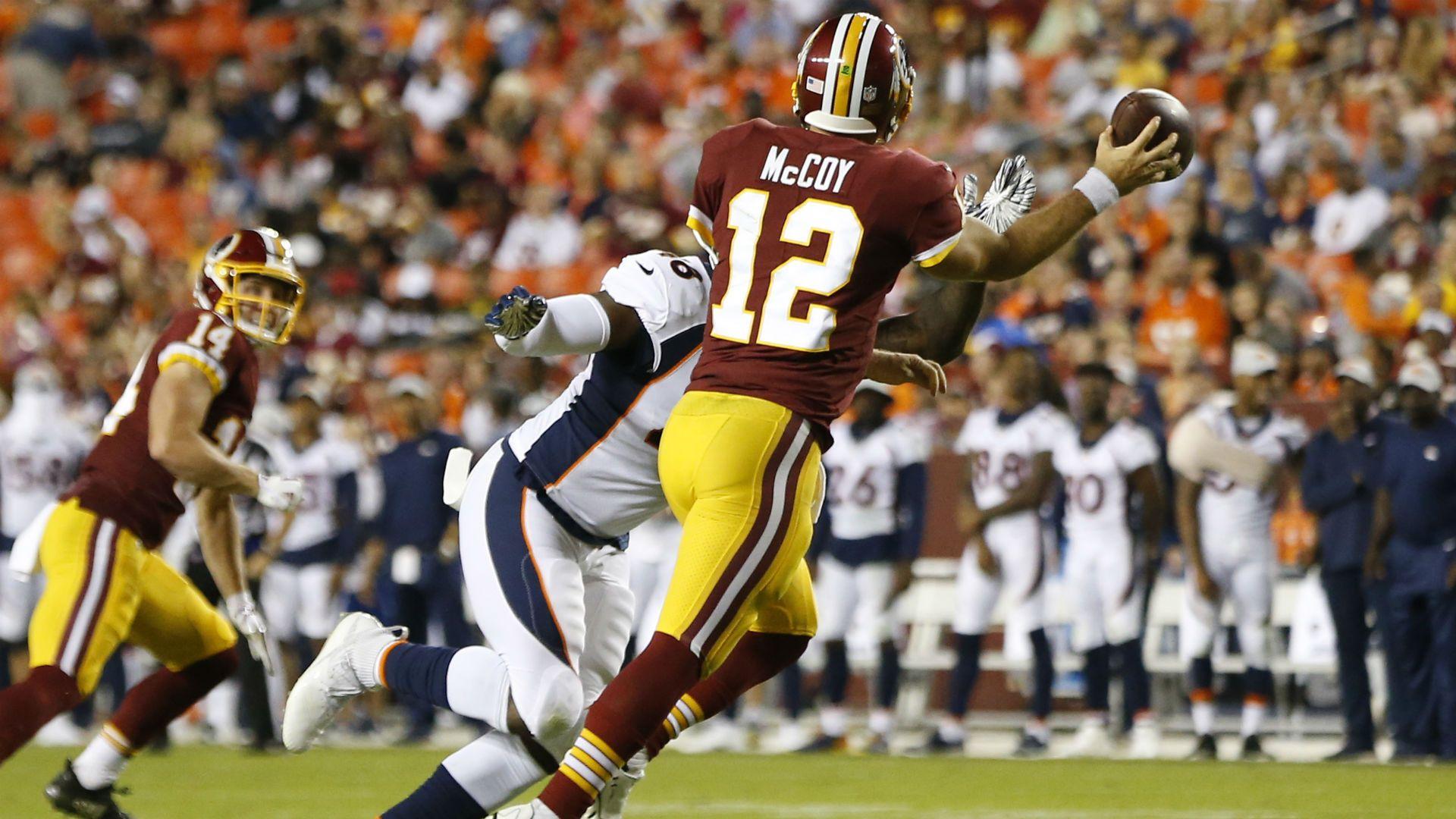 Redskins QB Colt McCoy's injured thumb should be OK for season