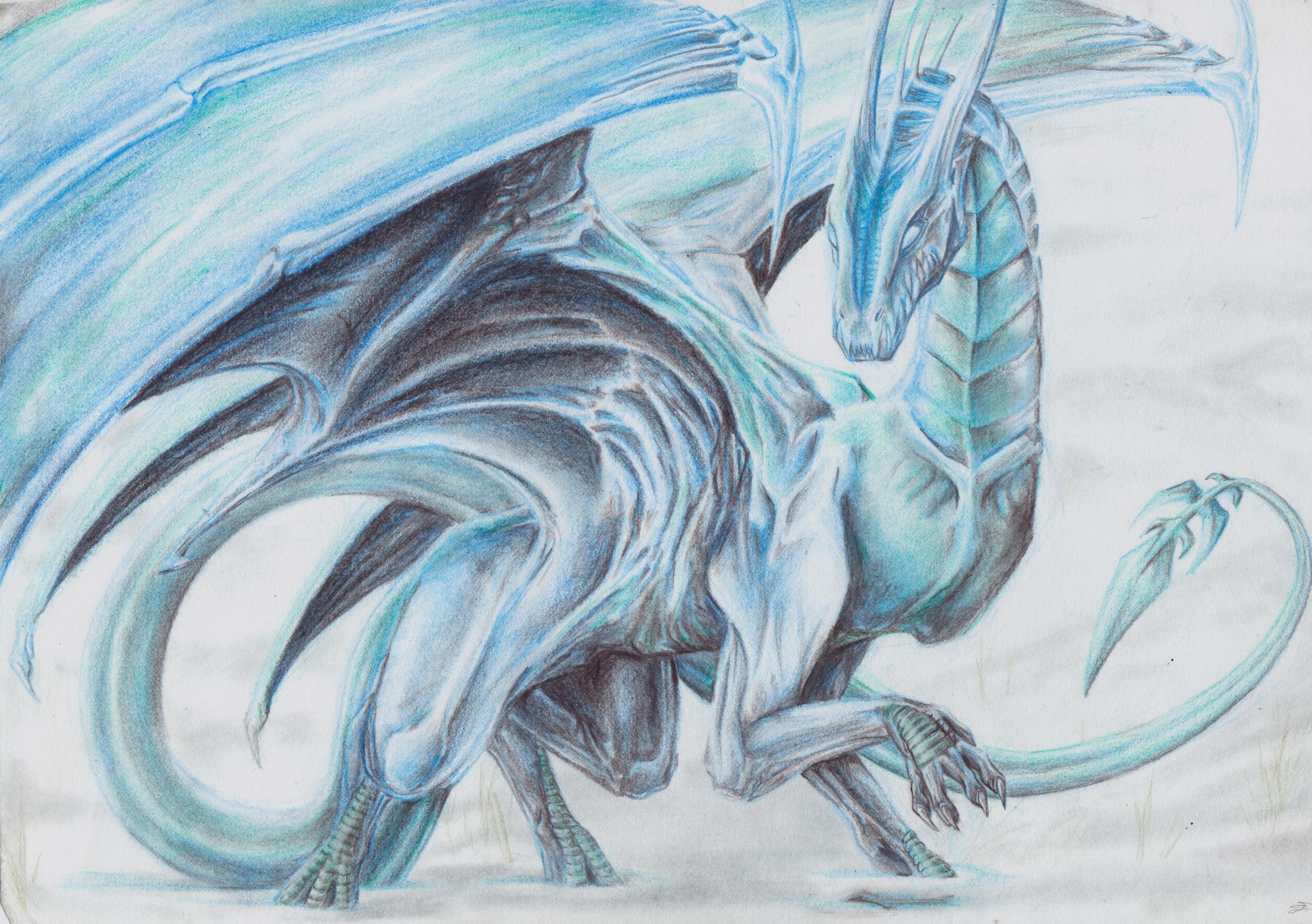 easy ice dragon drawings
