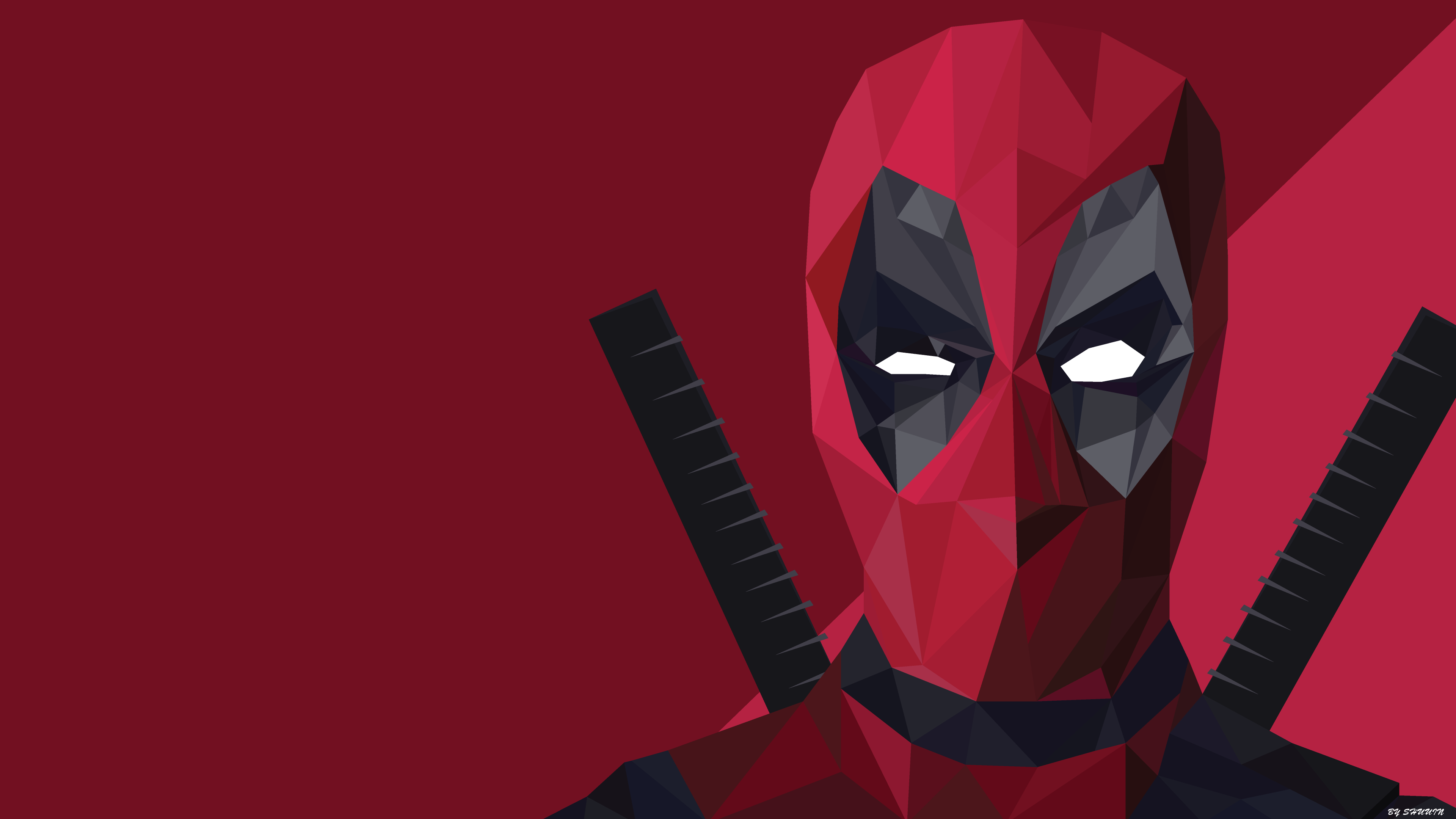 Deadpool, Wallpaper and phone. Polygon style