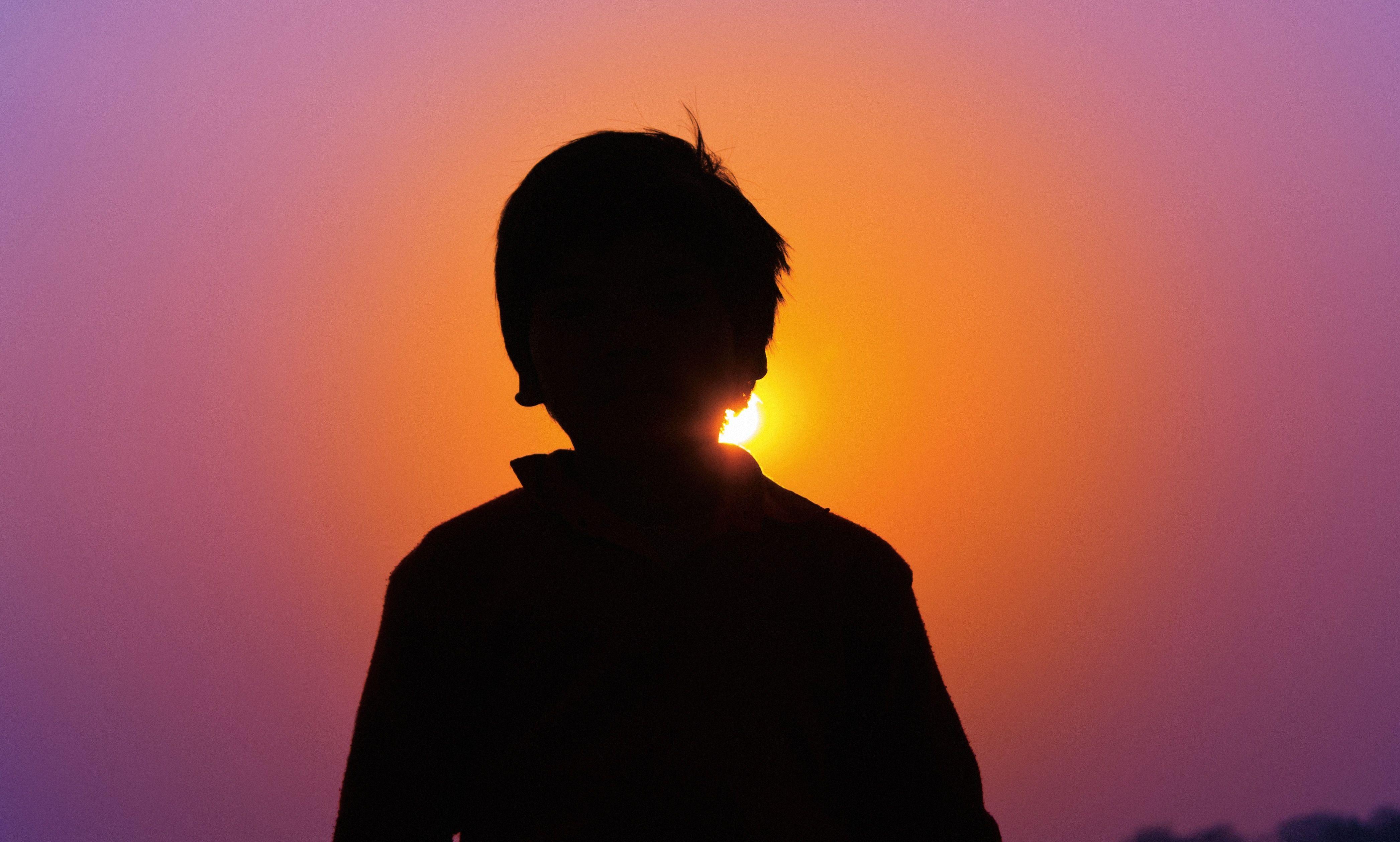 silhouette photo of a boy free image
