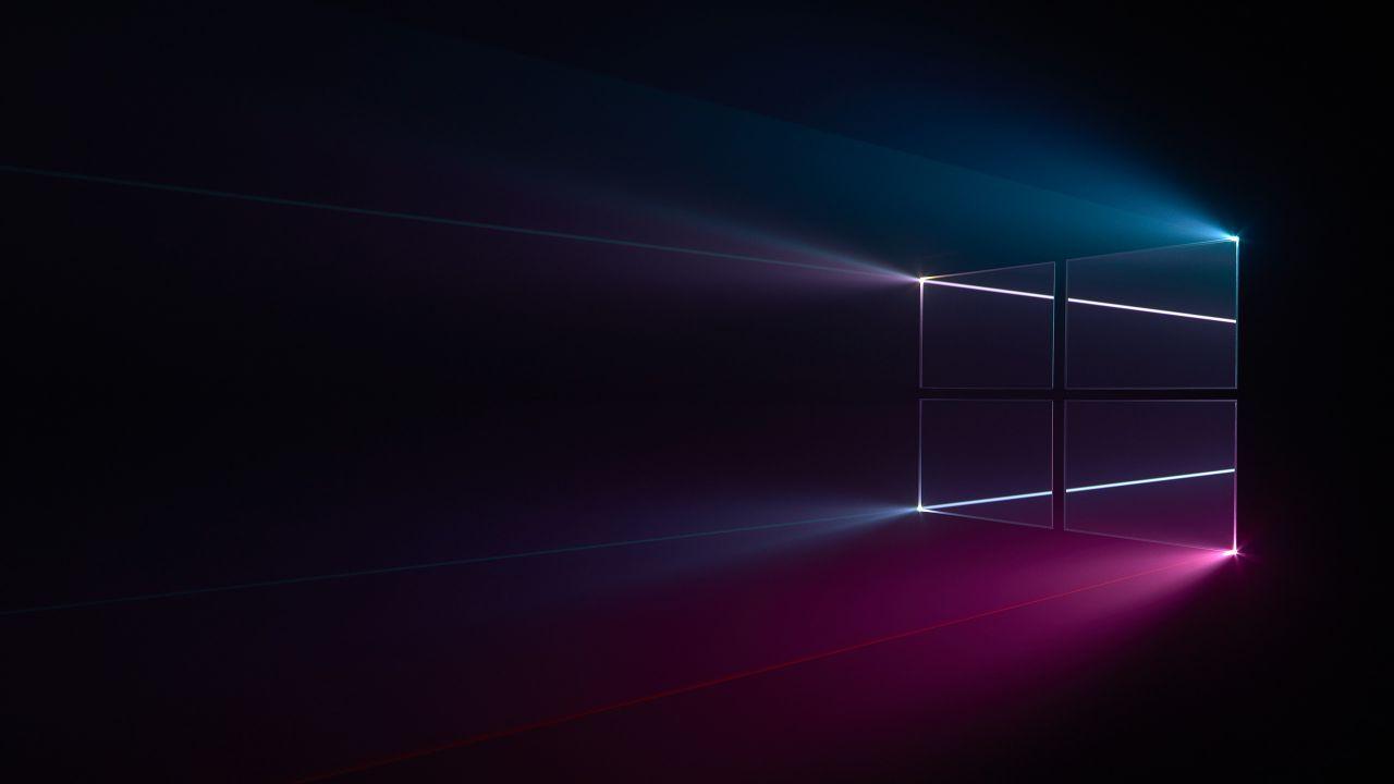 Wallpaper Windows Windows logo, Blue, Pink, Dark, HD, Technology