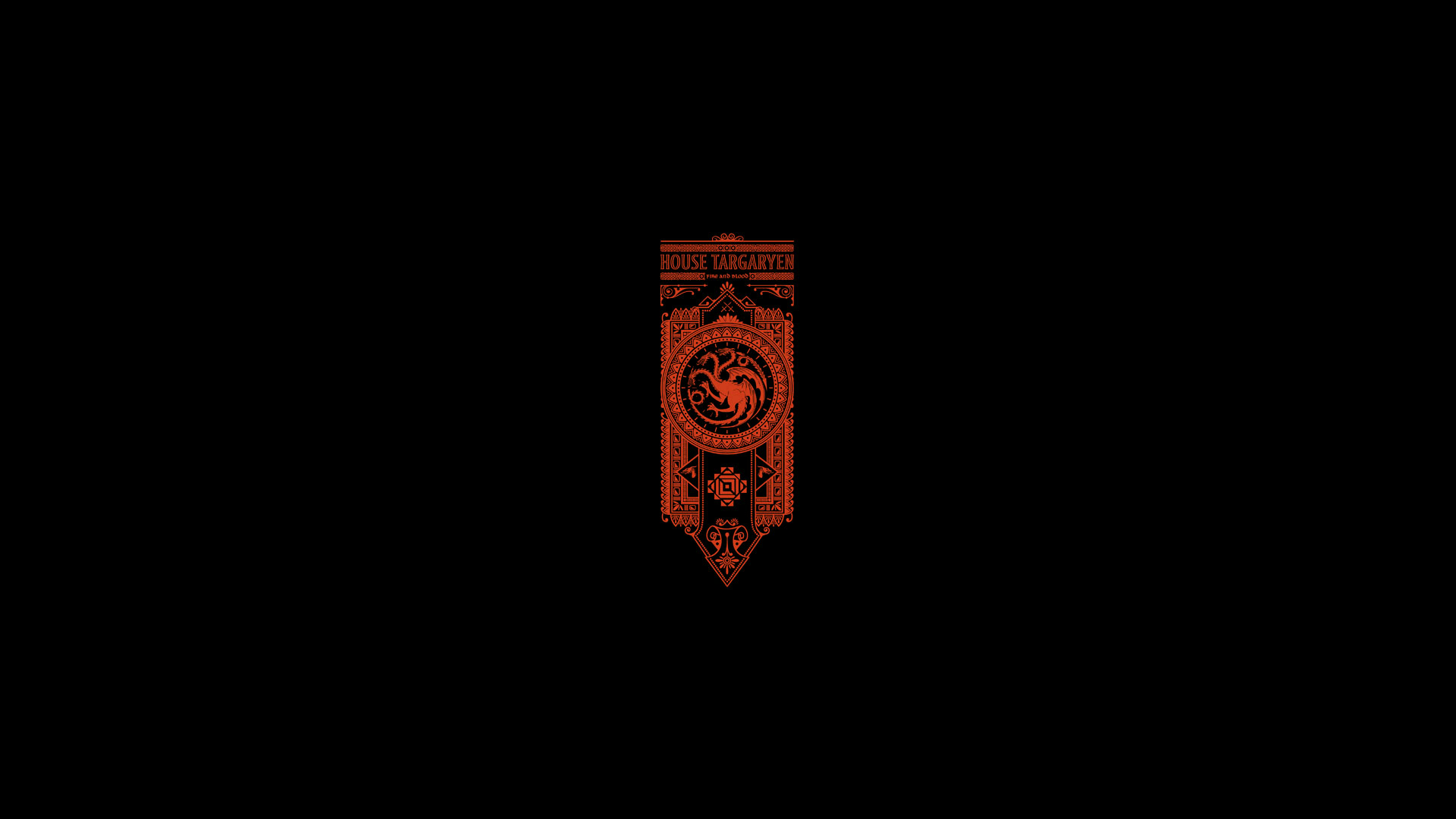 Game of Thrones Song of Ice and Fire Targaryen Minimal Black