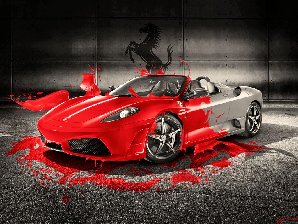 Wallpaper Ferrari Red Splash By Wy Fond Decran Gratuit 1024×768