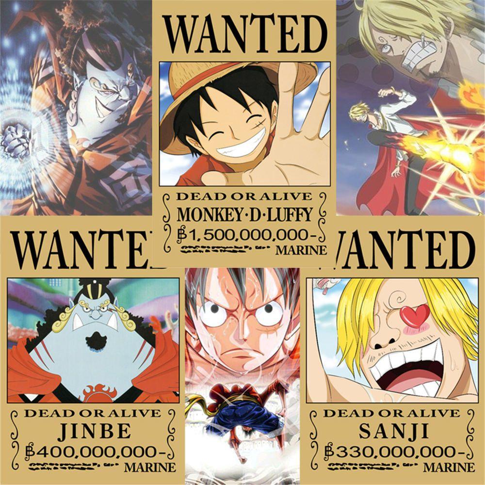 New Anime Stickers 42x29cm One Piece Wanted Posters Cartoon Anime