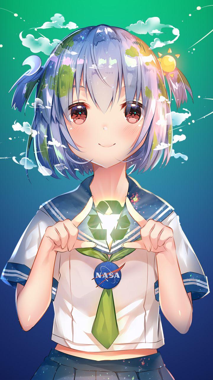 Anime Earth Chan (720x1280) Wallpaper