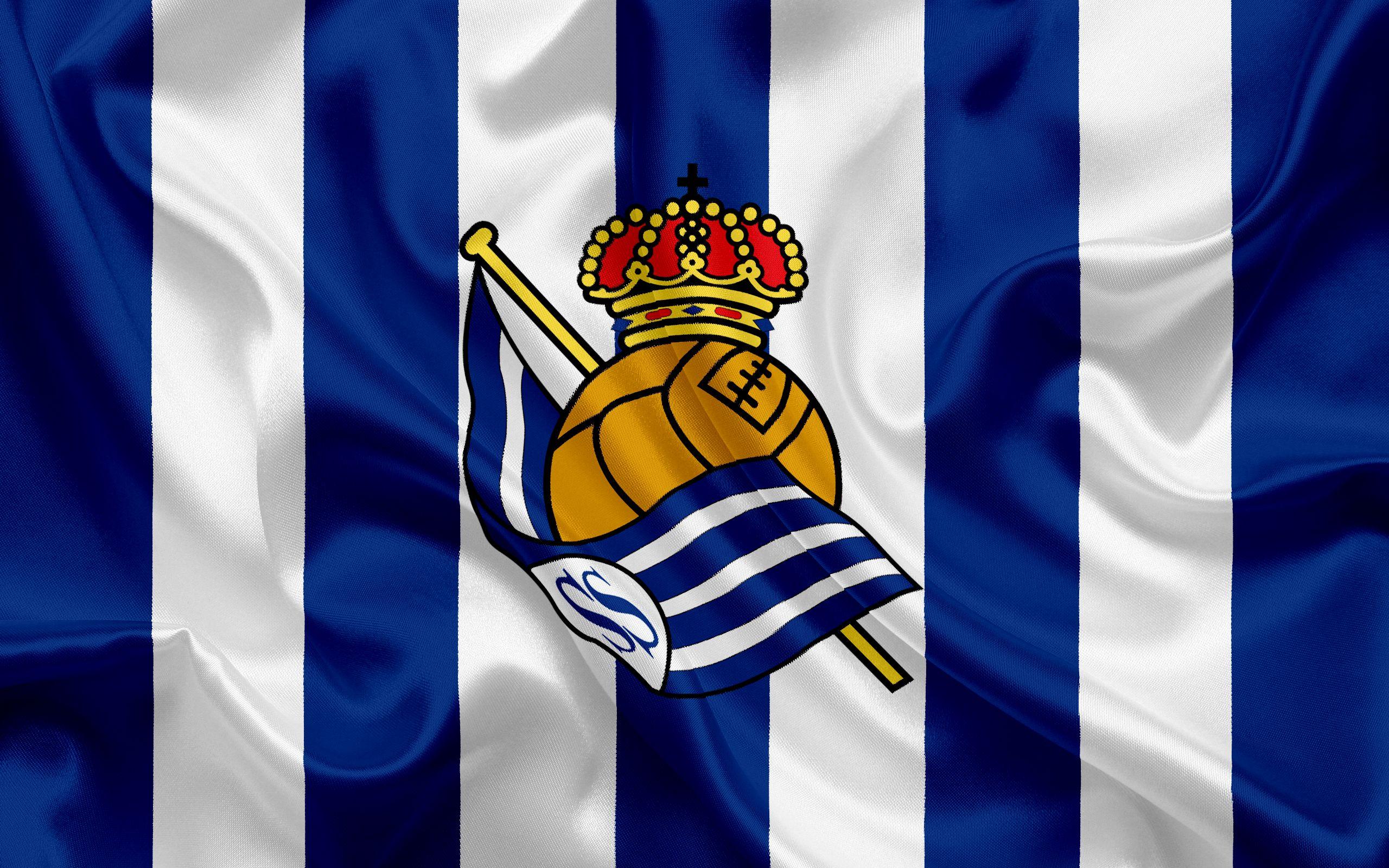Download wallpaper Real Sociedad, football club, emblem, Real