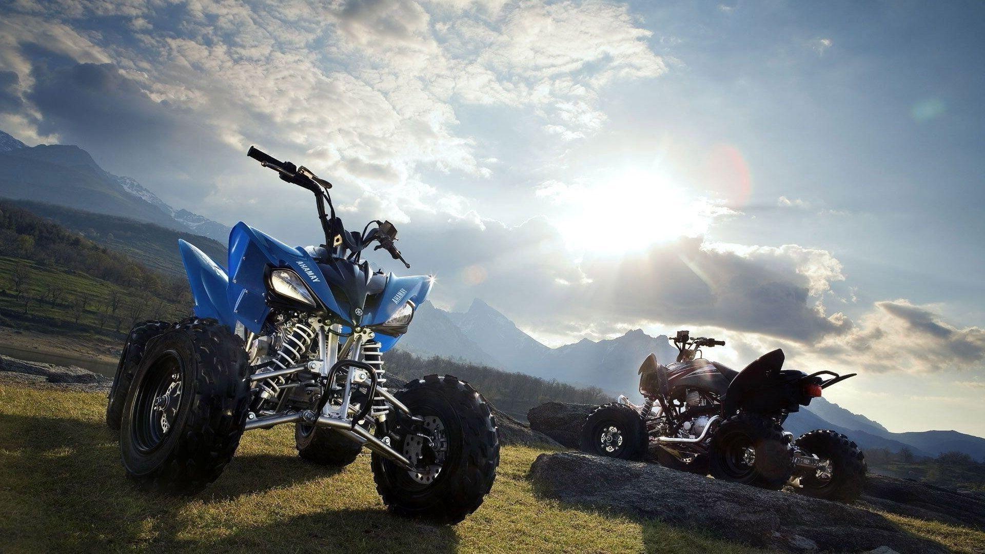 The nature of the mountain and Quad bikes. iPhone wallpaper for free