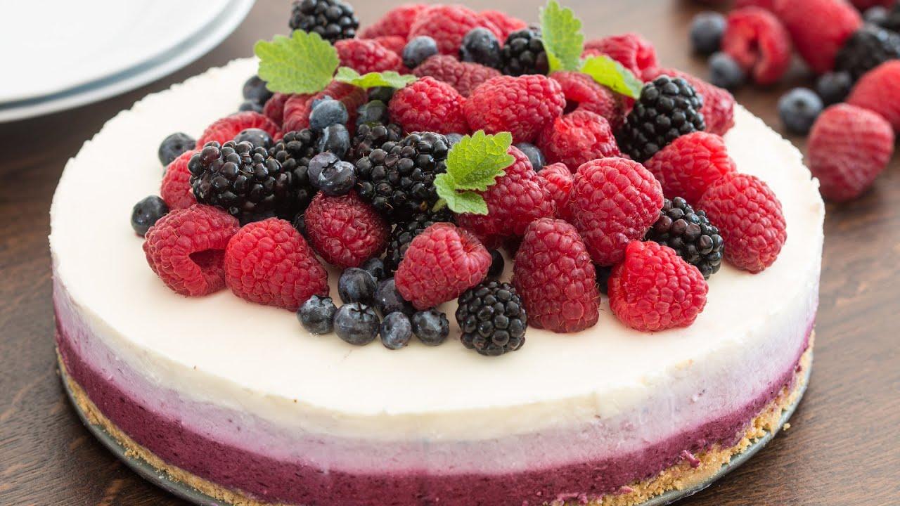 No Bake Ombre Berry Cheesecake Recipe