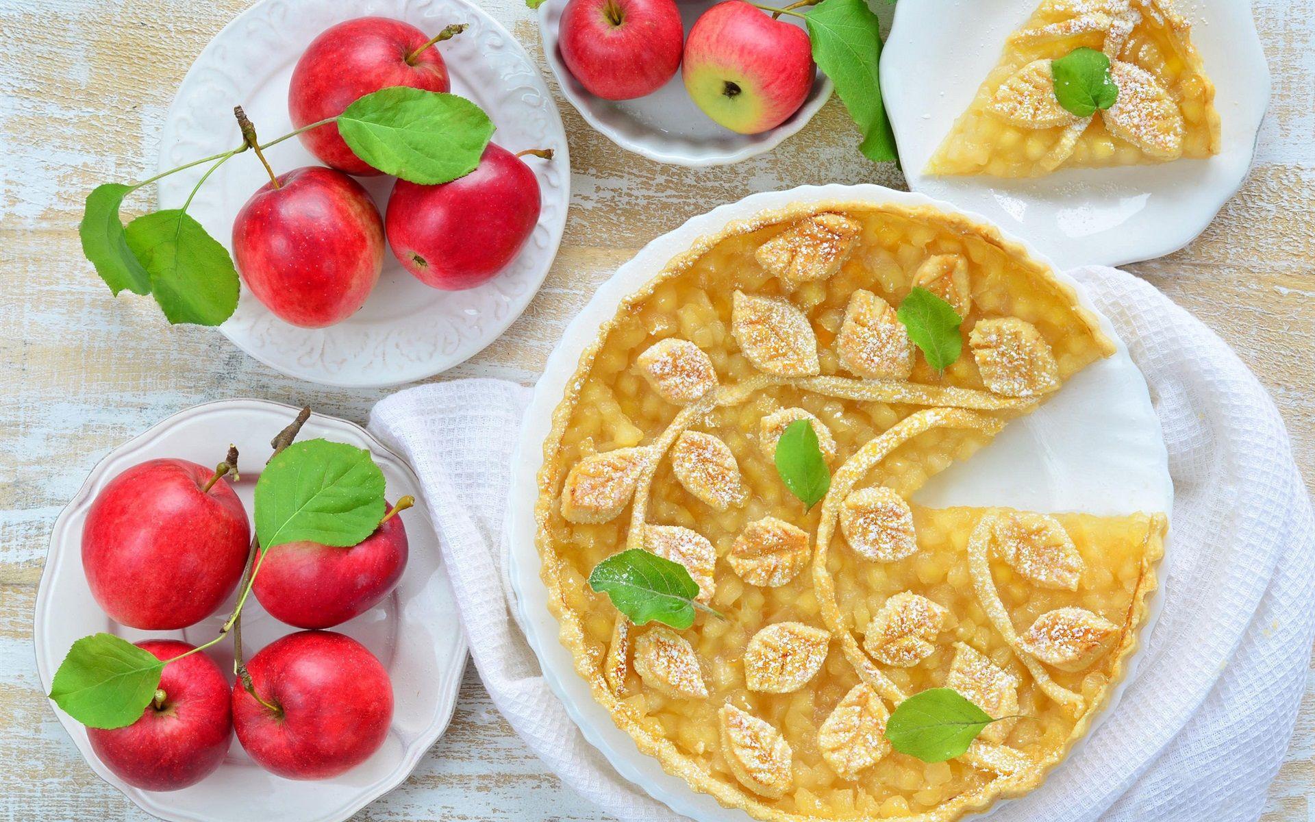 Wallpaper Delicious apple pie, red apples 1920x1200 HD Picture, Image