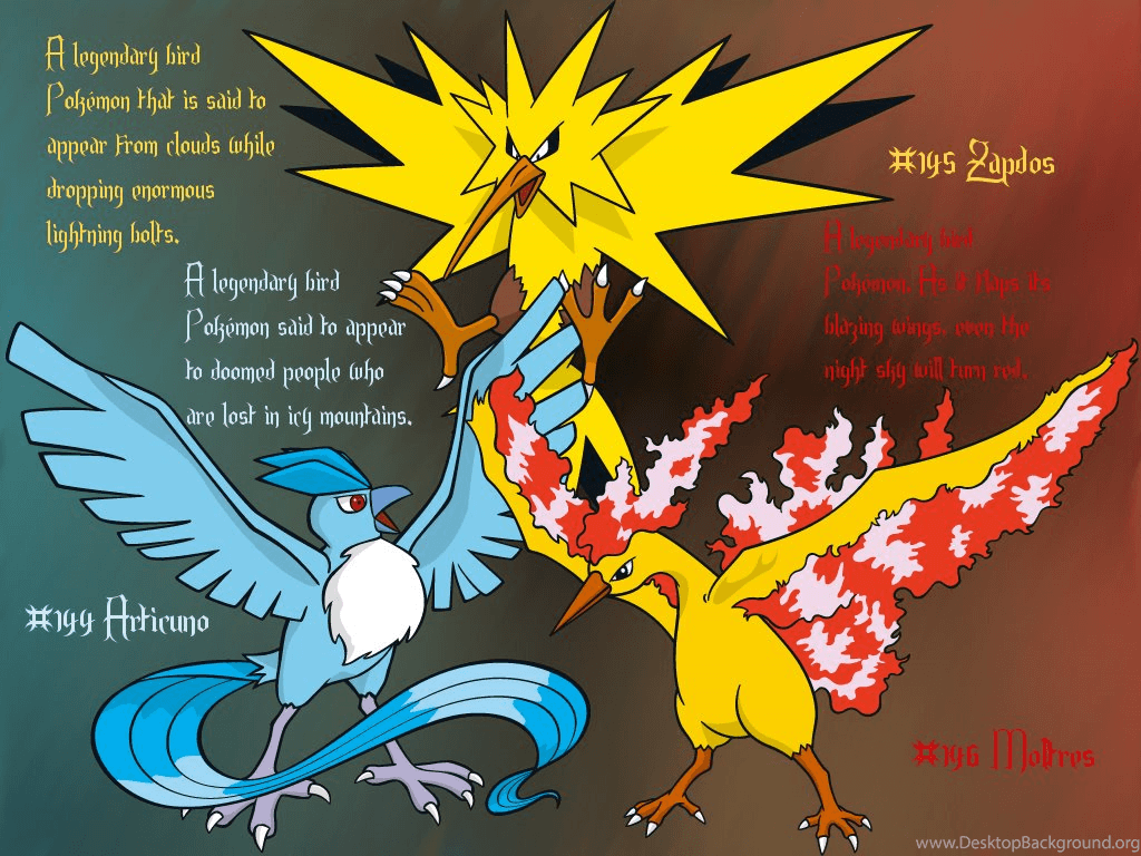 Kanto Legendary Birds Trio GIMP Wallpaper By Queen Articuno On