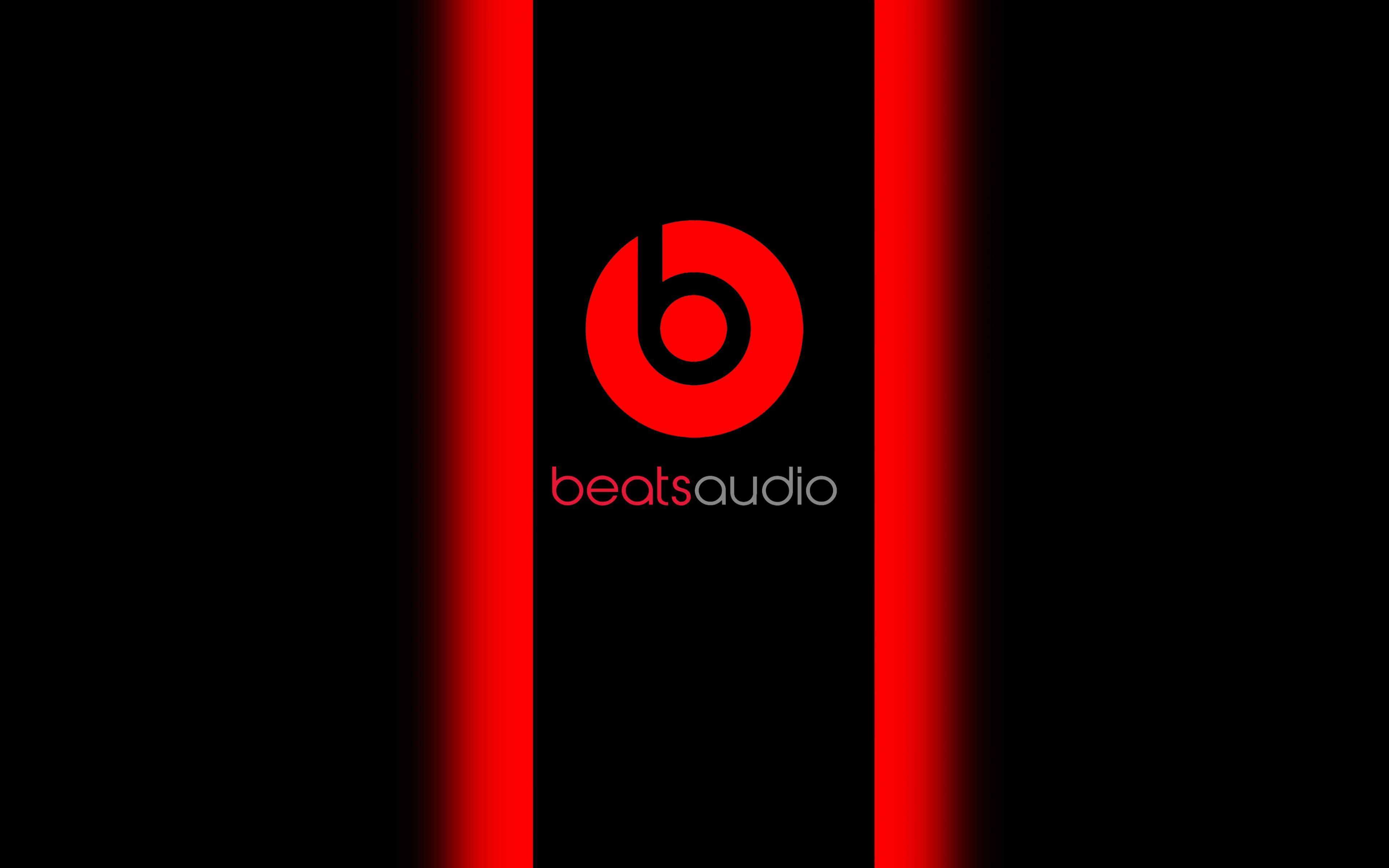 HD Backgrounds Beats Audio Logo Red Black Symbol Wallpapers
