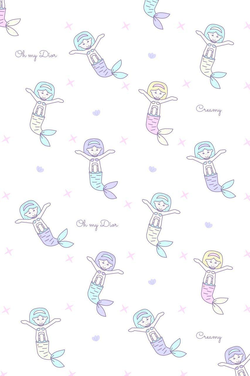 Mermaid Polly Pocket wallpaper in collab with oohmydior