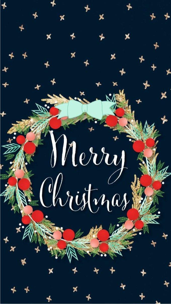 クリスマスクリスマスリース＆Merry Christmas. Christmas phone wallpaper, Christmas wallpaper hd, Wallpaper iphone christmas