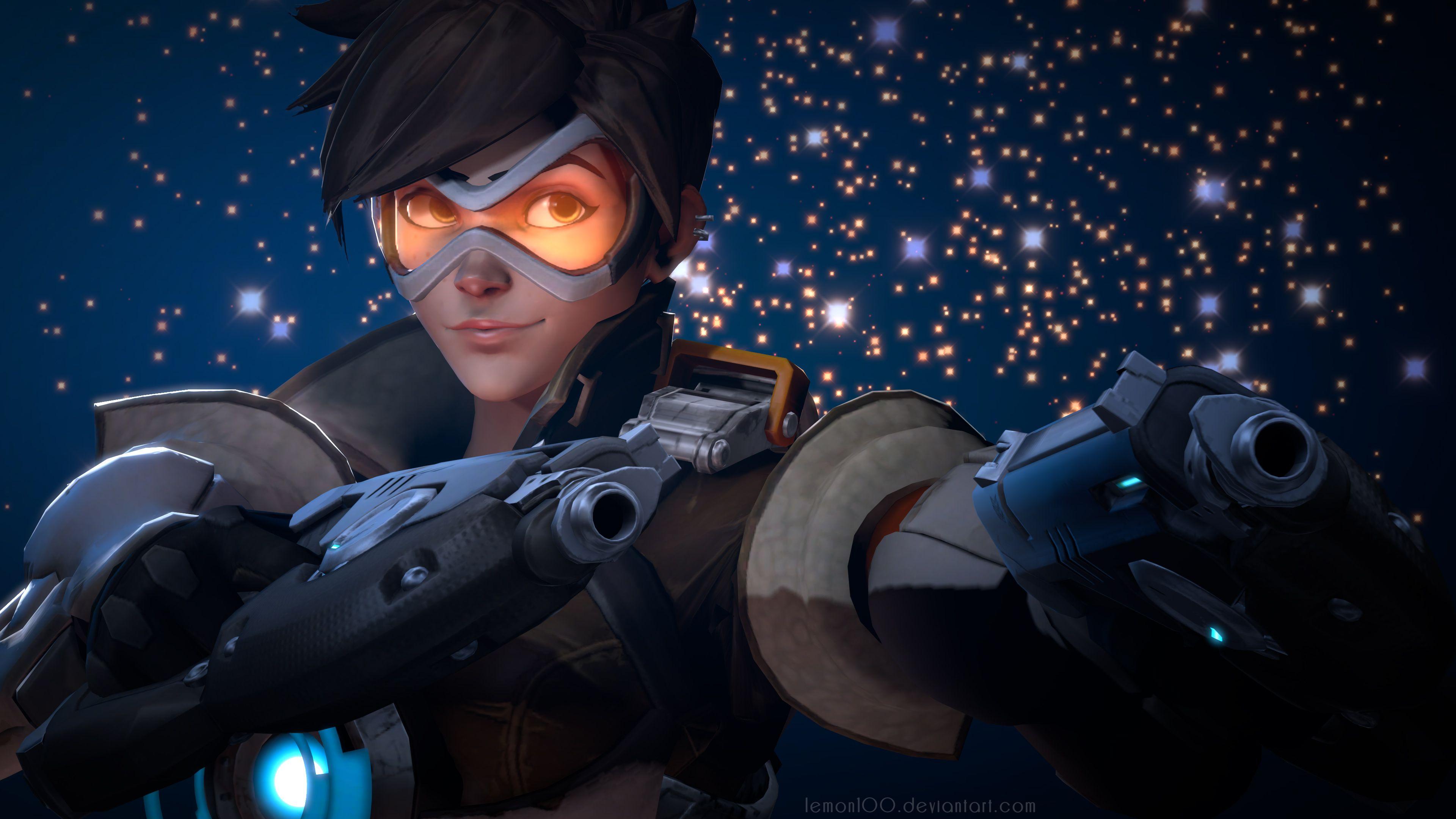 Wallpaper Tracer, Offense hero, Overwatch, Games