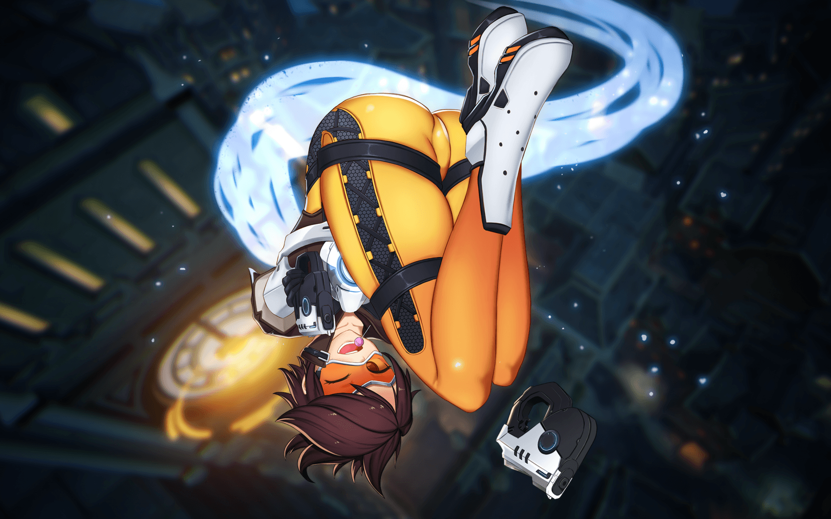 Download 1680x1050 Overwatch, Tracer, Anime Style Wallpaper