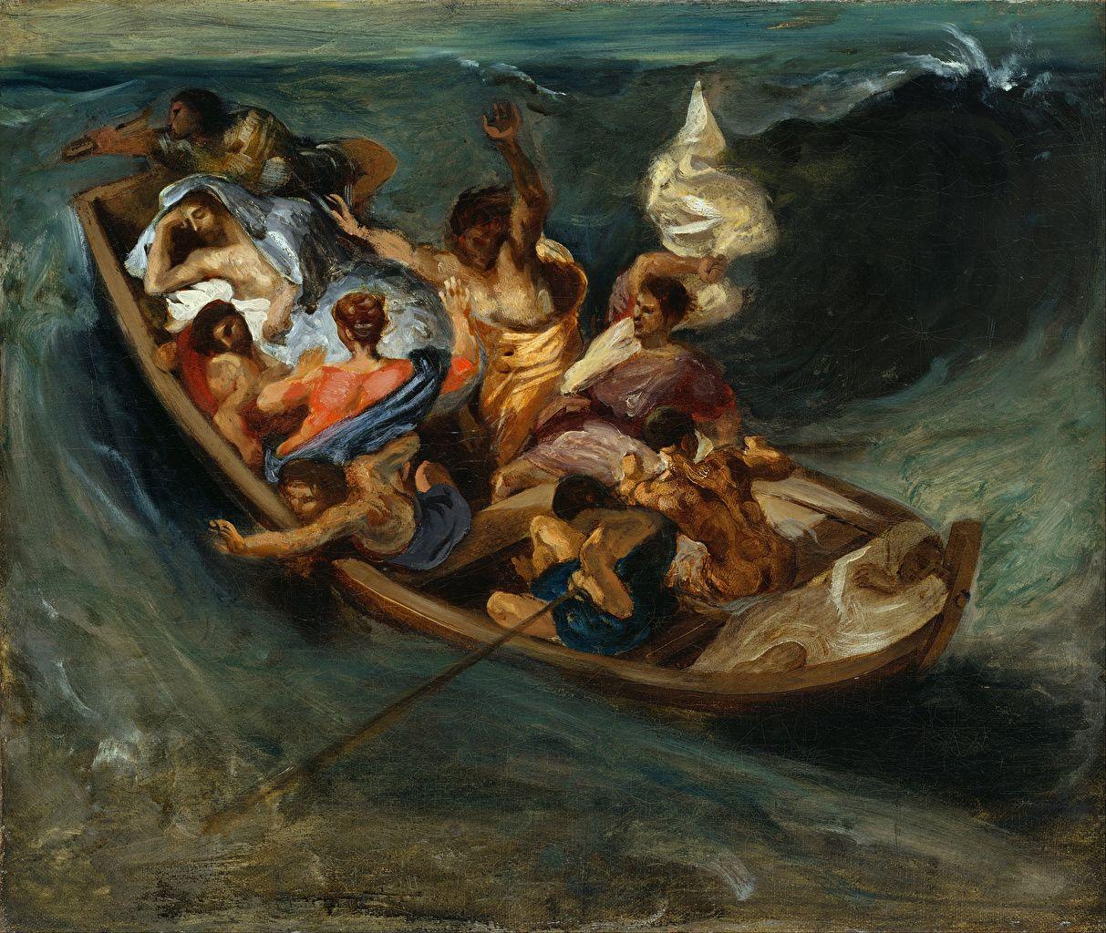 Image Eugene Delacroix, Christ on the Sea of Galilee Boats Pictorial