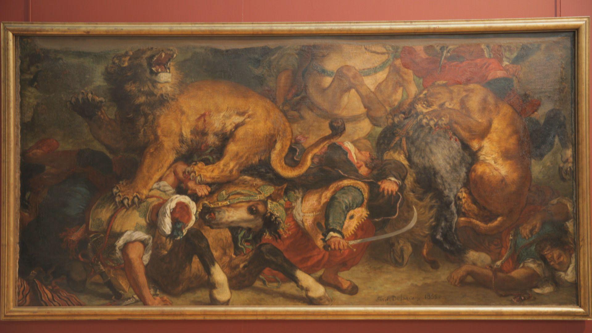 LA CHASSE AUX LIONS' DE DELACROIX. Éclectic production