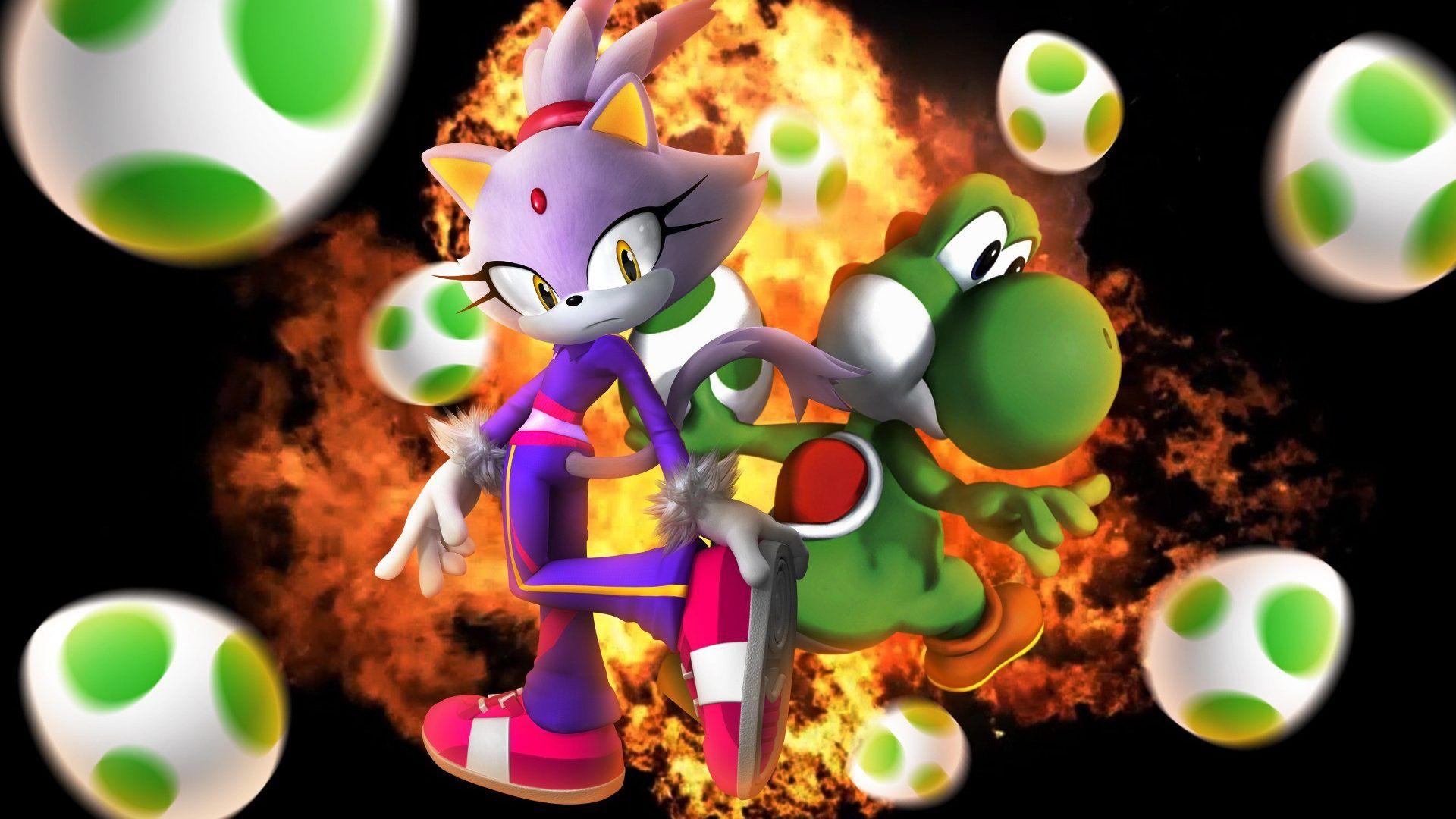 Games: Blaze Cat Yoshi Sonic Hedgehog SEGA Full HD 1920x1200 for HD