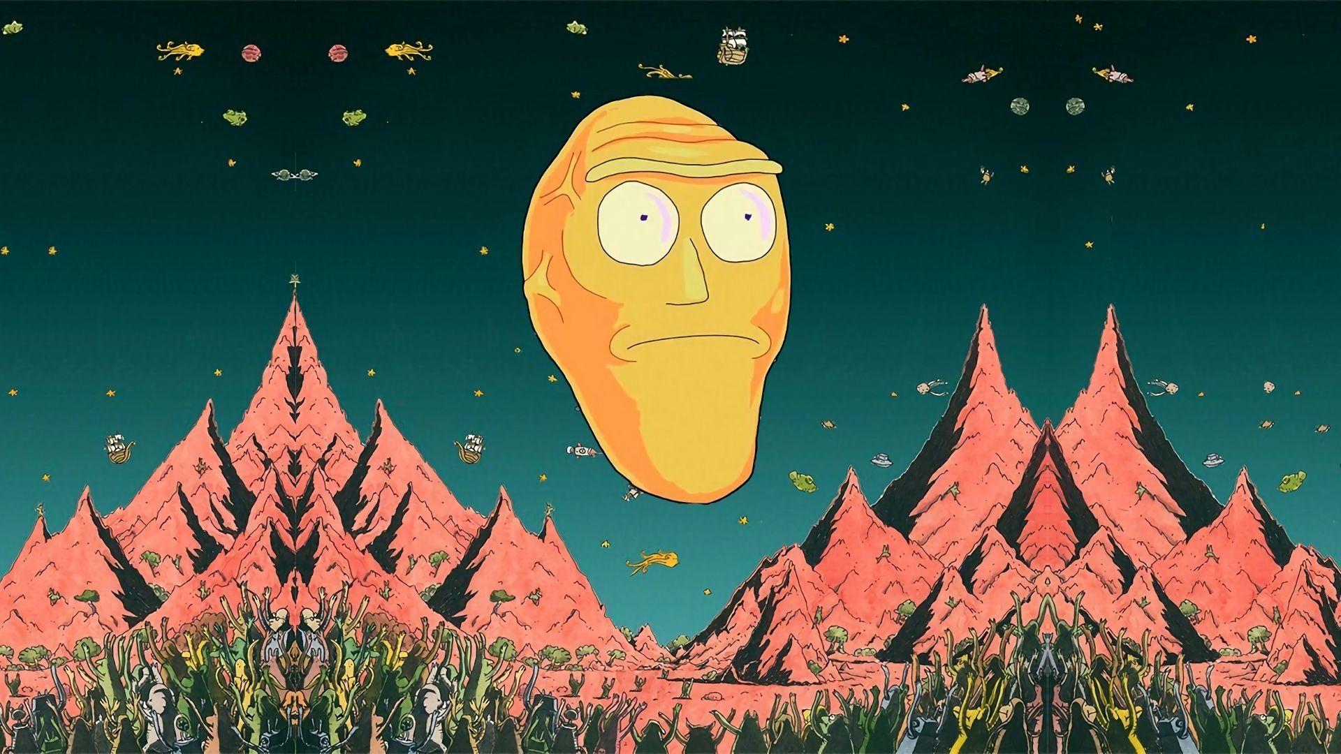 Rick And Morty Wallpaper Giant Heads (con imágenes). Fondo de