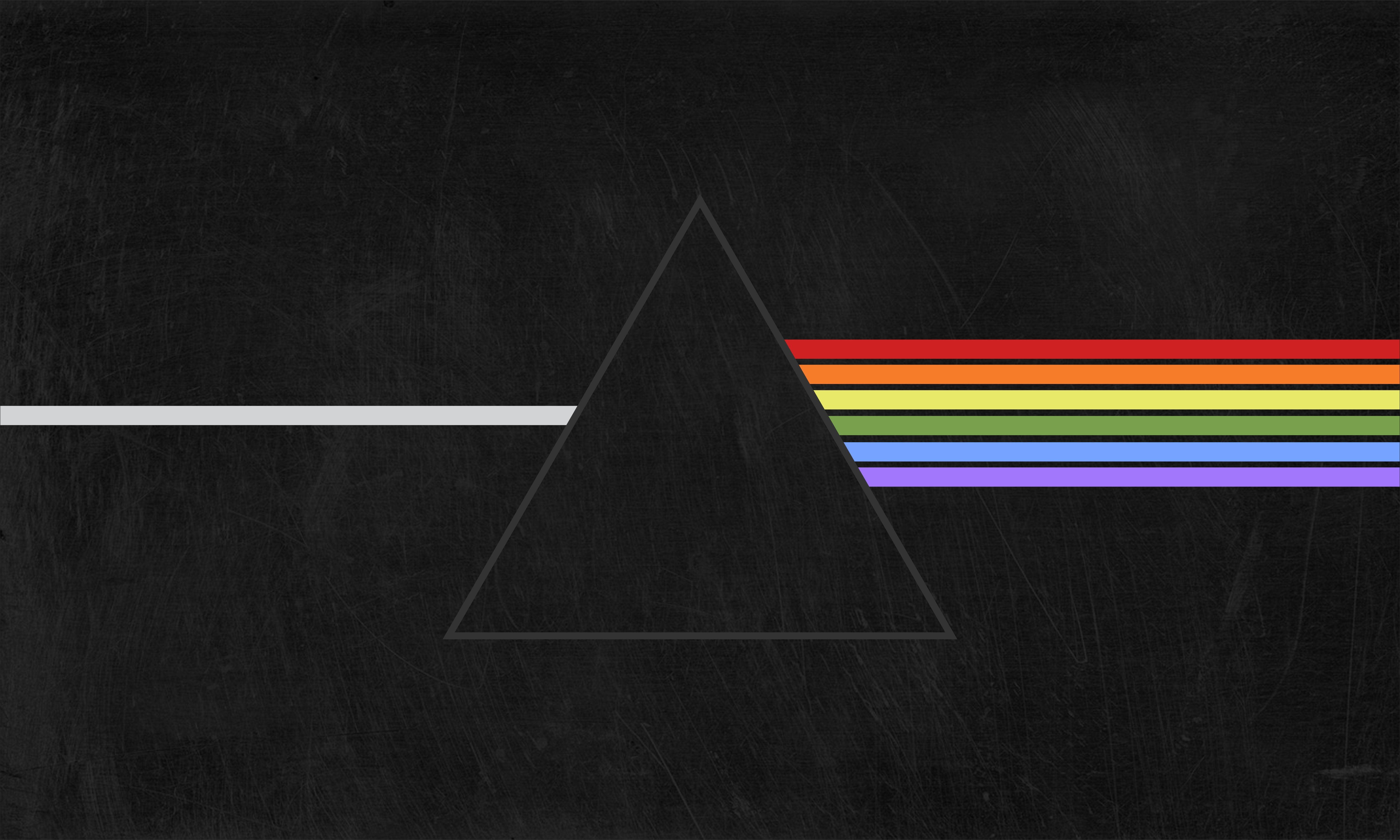 Black and red wooden table, Pink Floyd, triangle, prism, The Dark