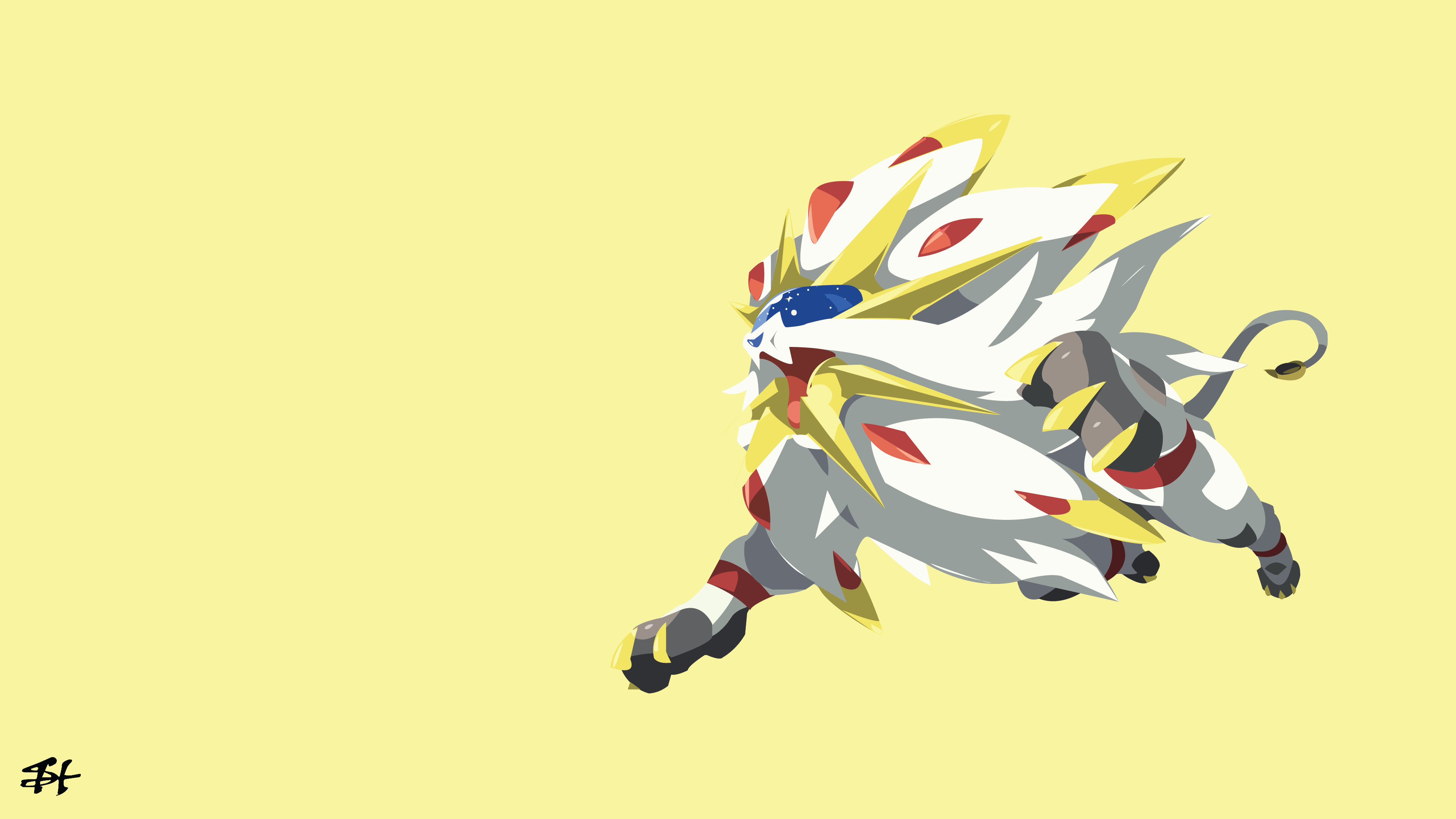 Download Lunala With Solgaleo Comparison Wallpaper