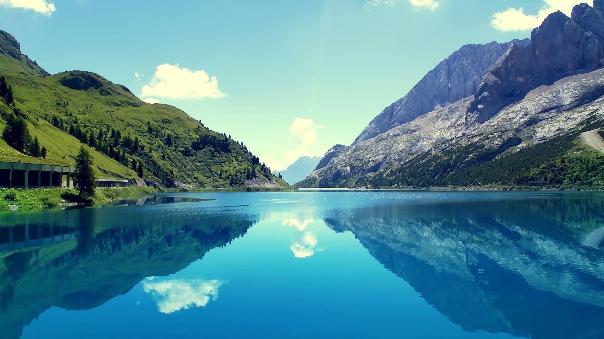 Fabulous nature of lake and mountain view wallpaper. HD Wallpaper