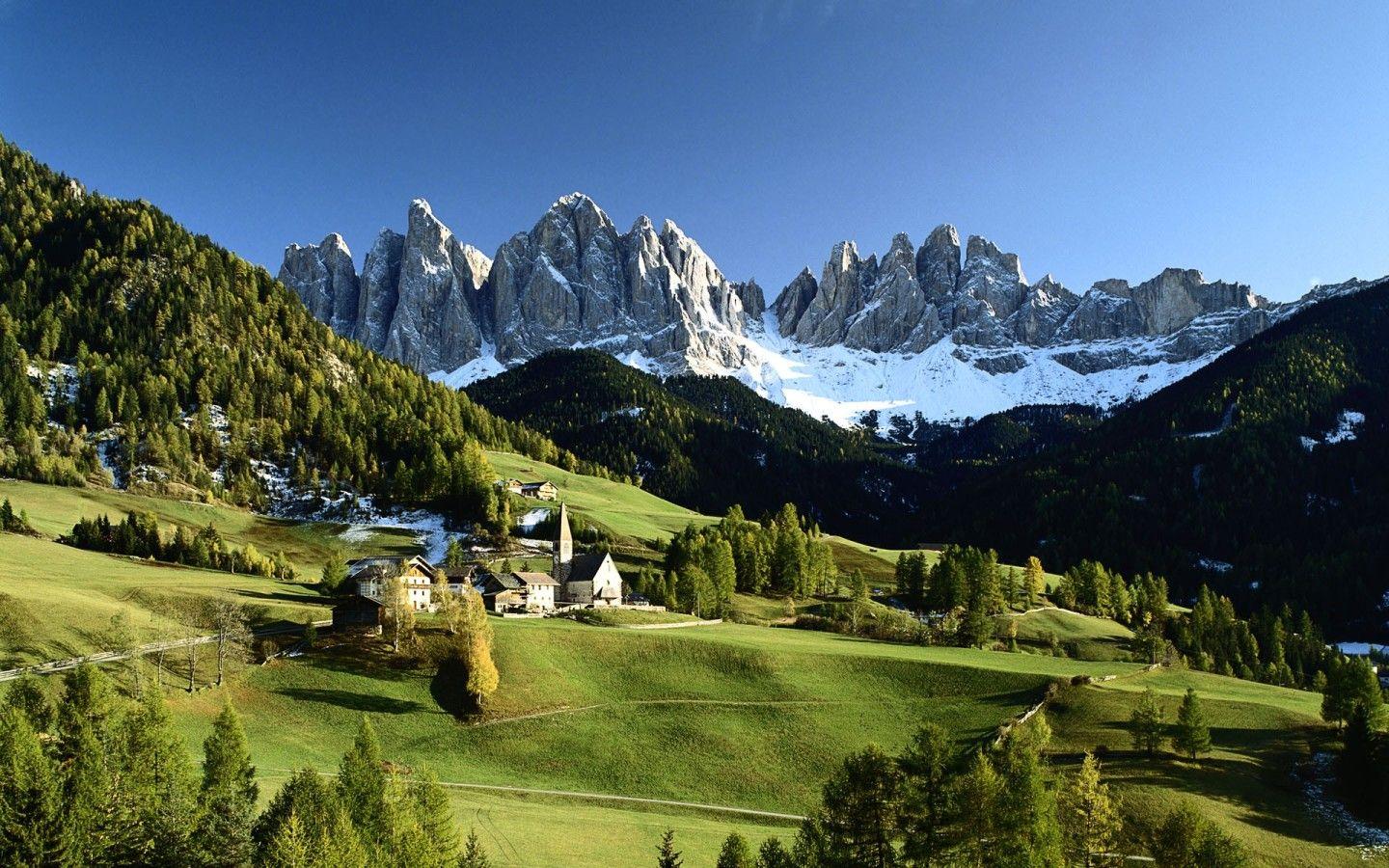 Gorgeous Mountain View in Italy widescreen wallpaper. Wide