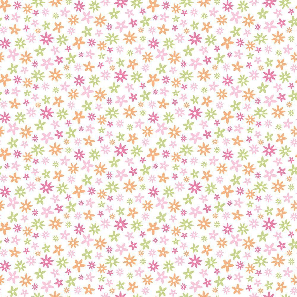 Delilah Pink Mod Flower Toss Wallpaper Sample. Wallpaper samples