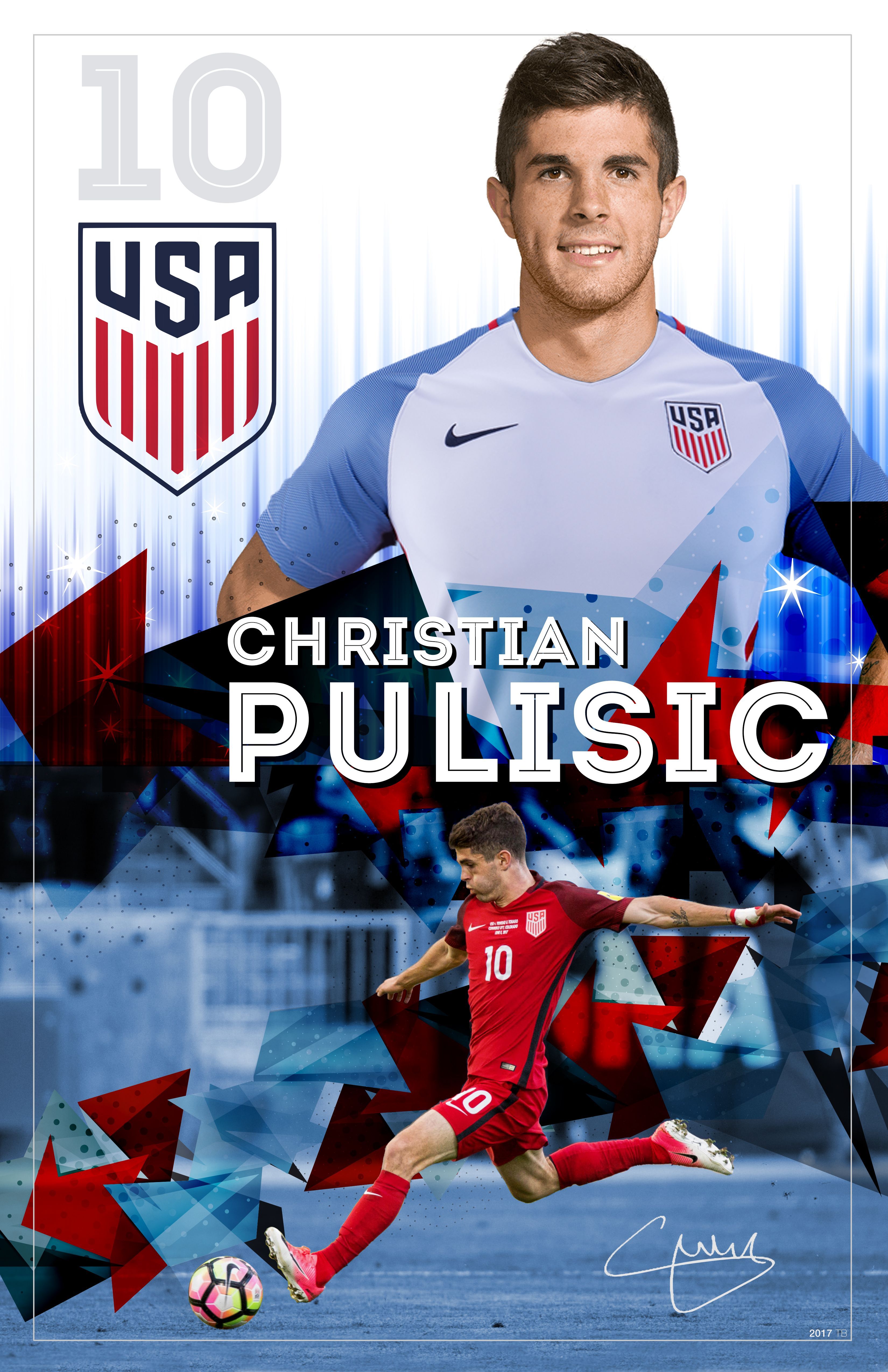 Christian Pulisic. Soccer Poster by TAYLOR BUCK. CREATIVE