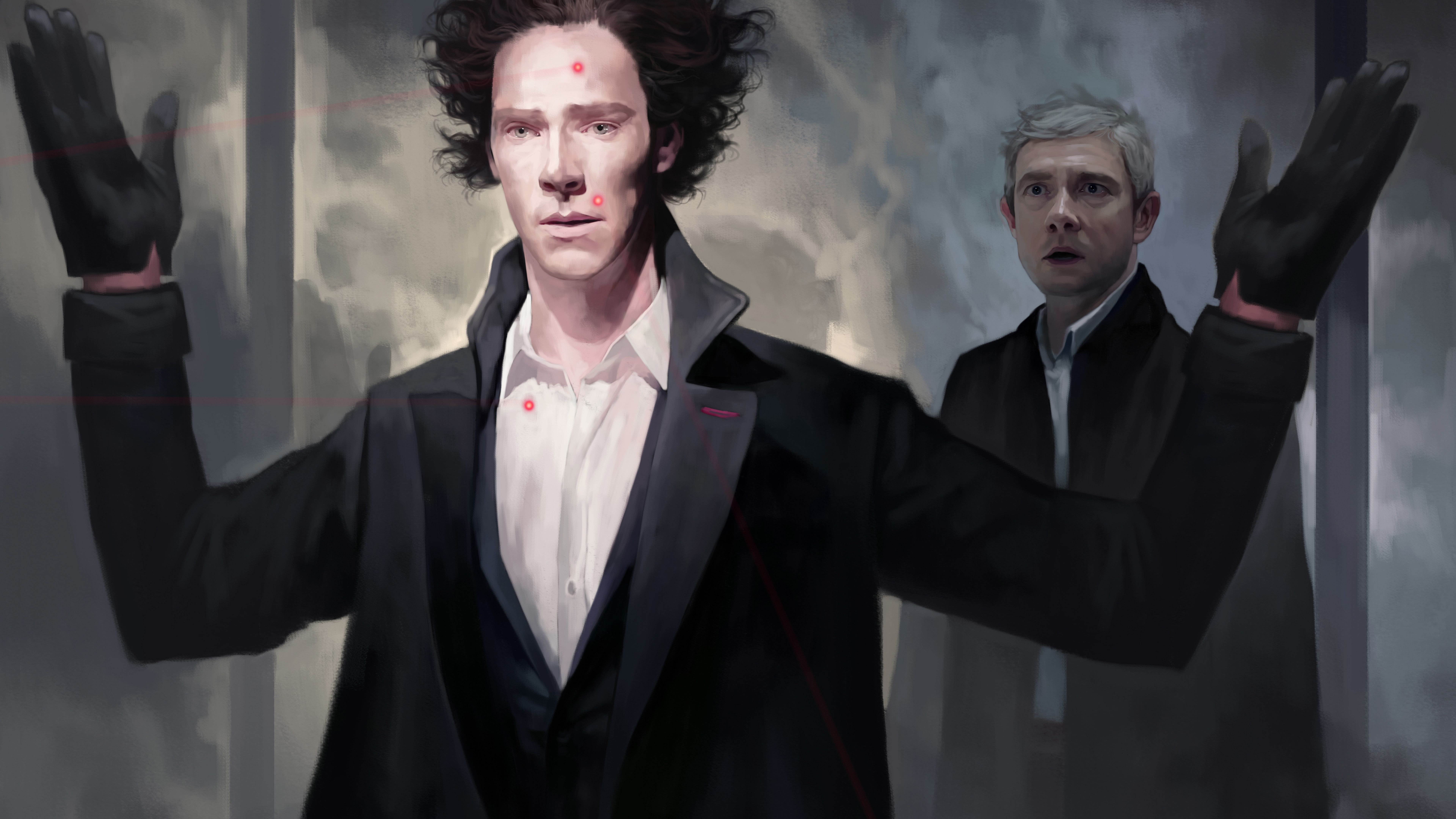 Benedict Cumberbatch And Martin Freeman Sherlock Artwork