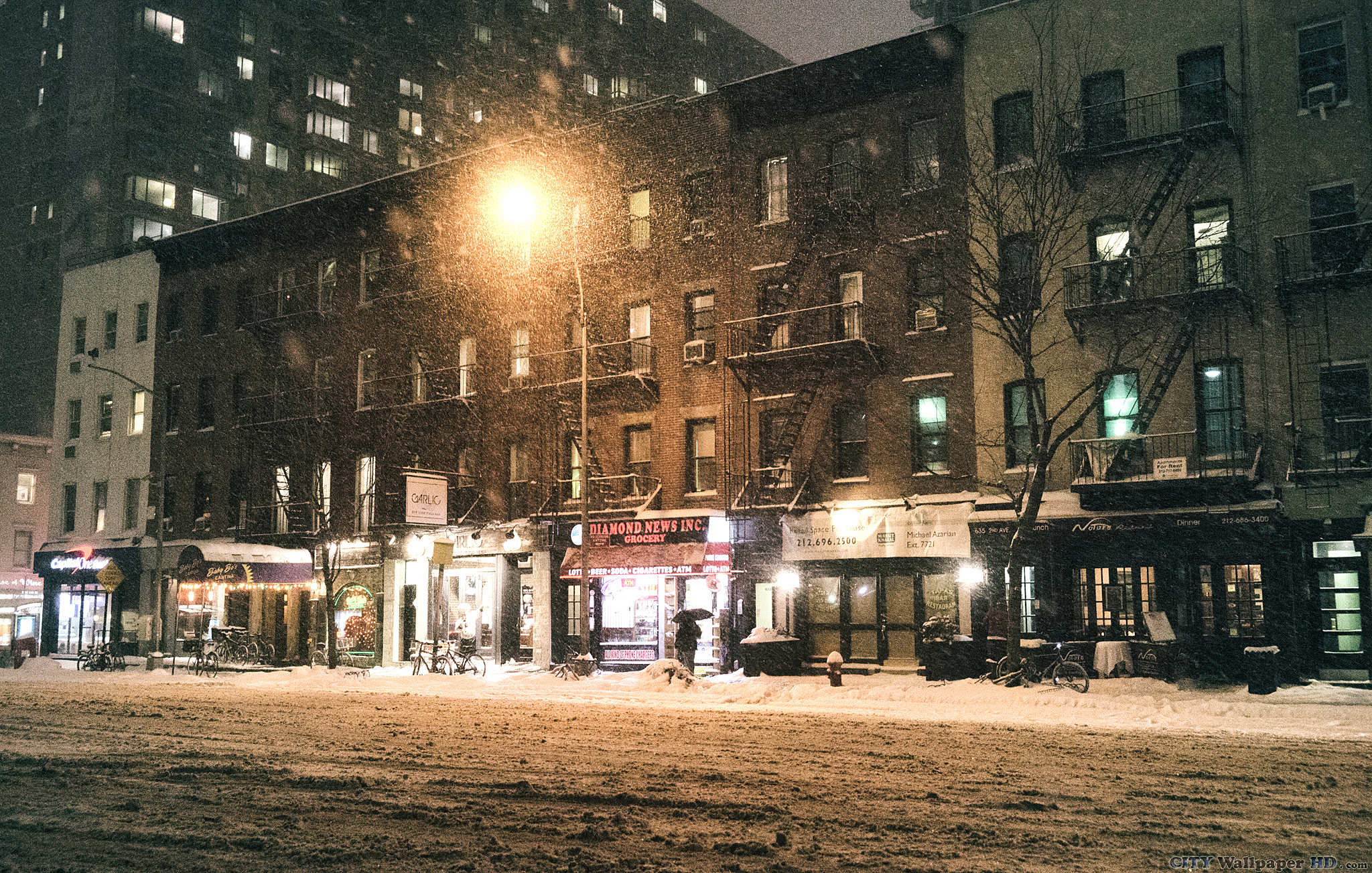 New York winter wallpaper. Watch HD picture. New York, USA, winter, snow, Midtown