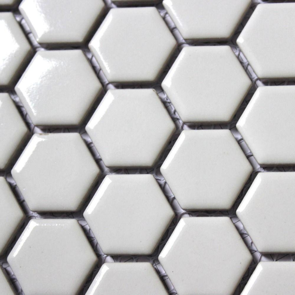 11PCS fashion white hexagon ceramic mosaic kitchen backsplash