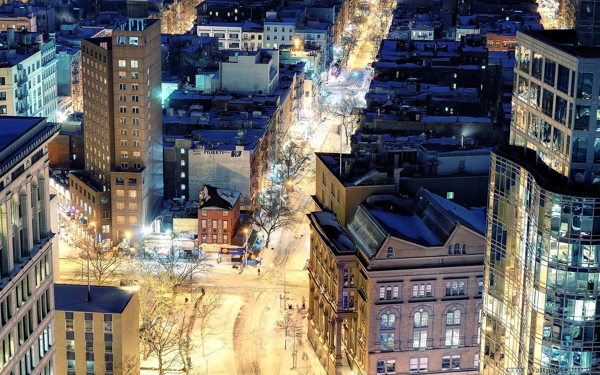 Winter New York. Widescreen wallpaper cities in the world for ios
