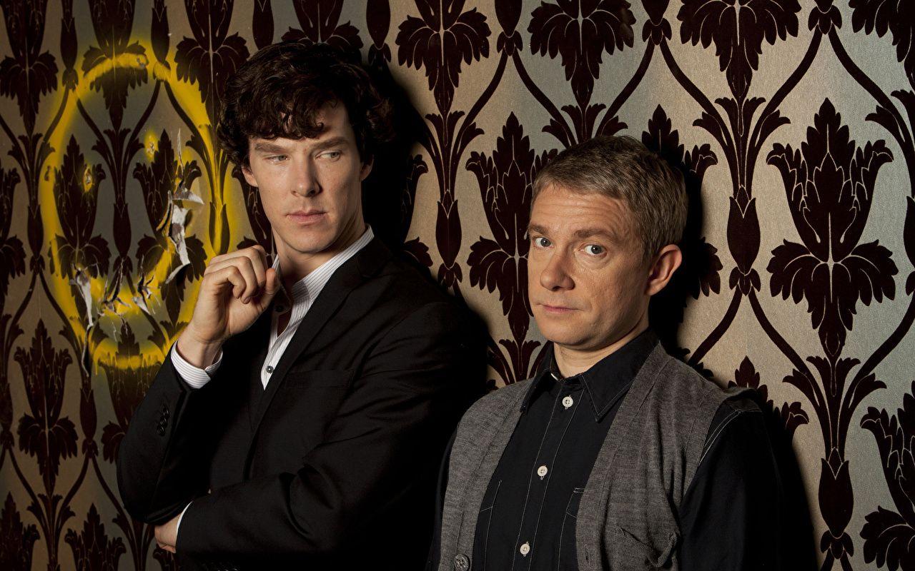 Wallpaper Benedict Cumberbatch Man Sherlock, Martin Freeman Movies