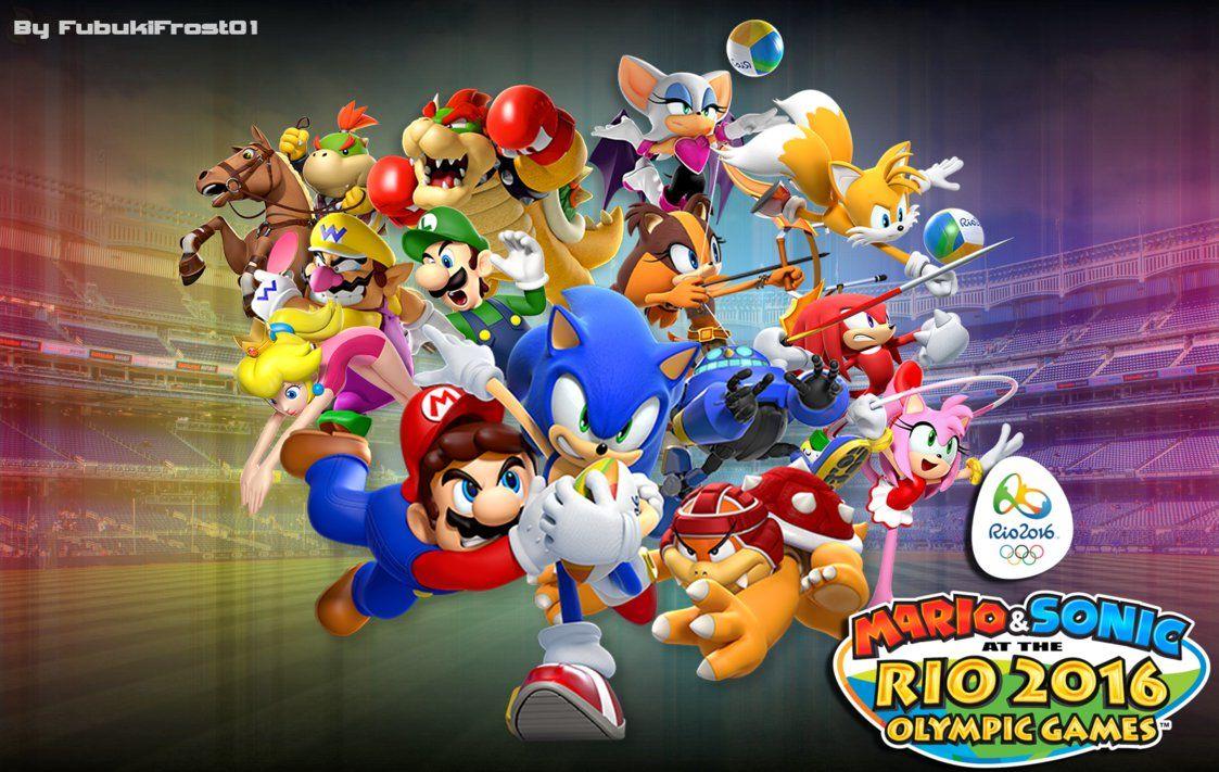 Wallpaper Mario and Sonic Rio 2016