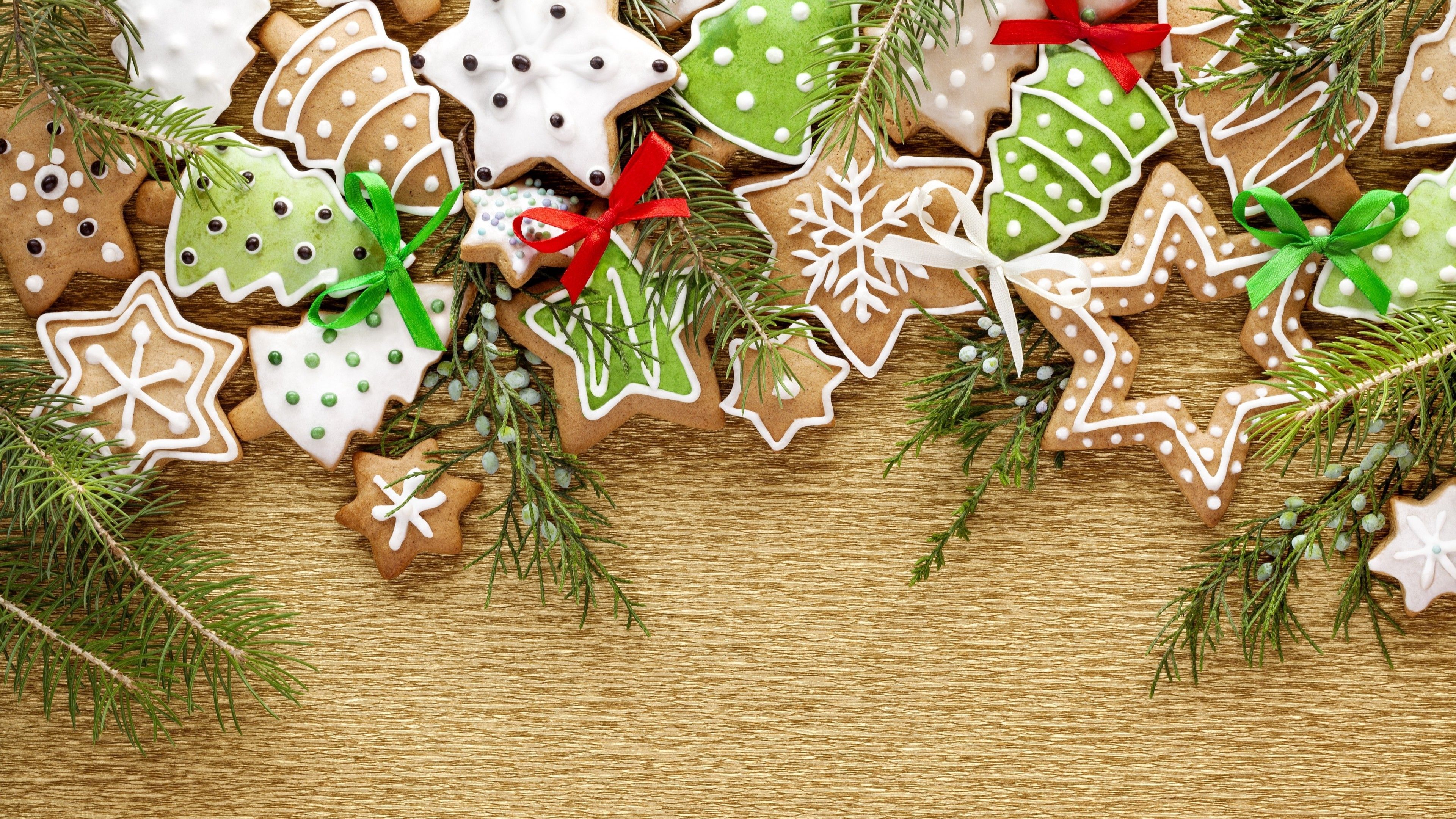 Wallpaper holiday cookies, christmas tree, stars, snowflakes, branch