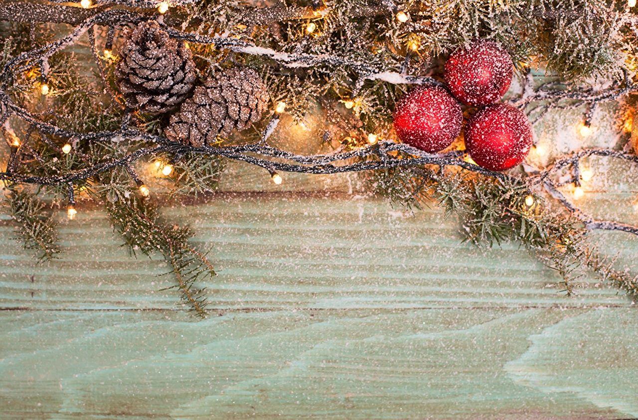 Wallpaper Christmas Balls Branches Pine cone Fairy lights