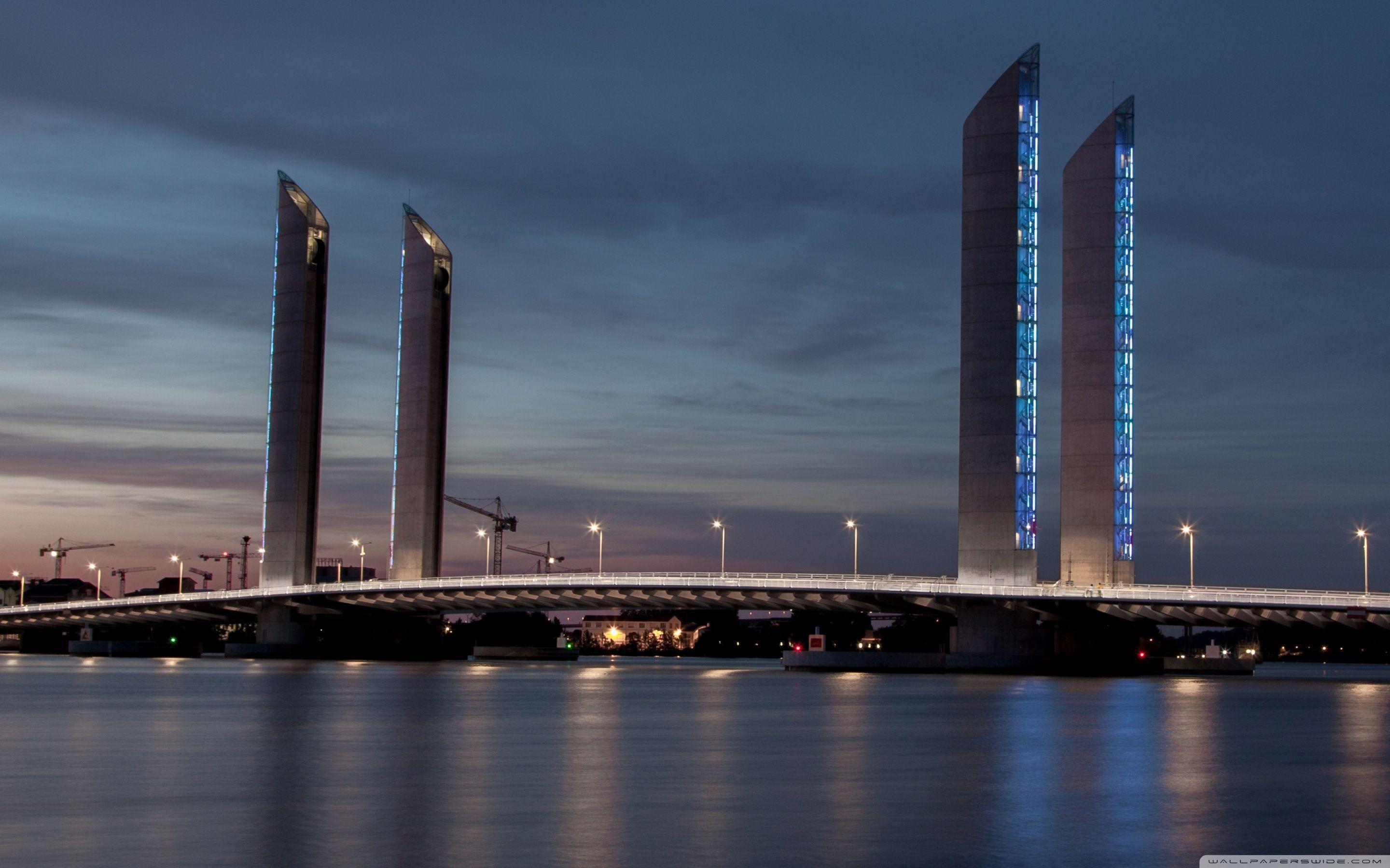 Pont Jacques Chaban Delmas Bridge, Bordeaux, France ❤ 4K HD Desktop