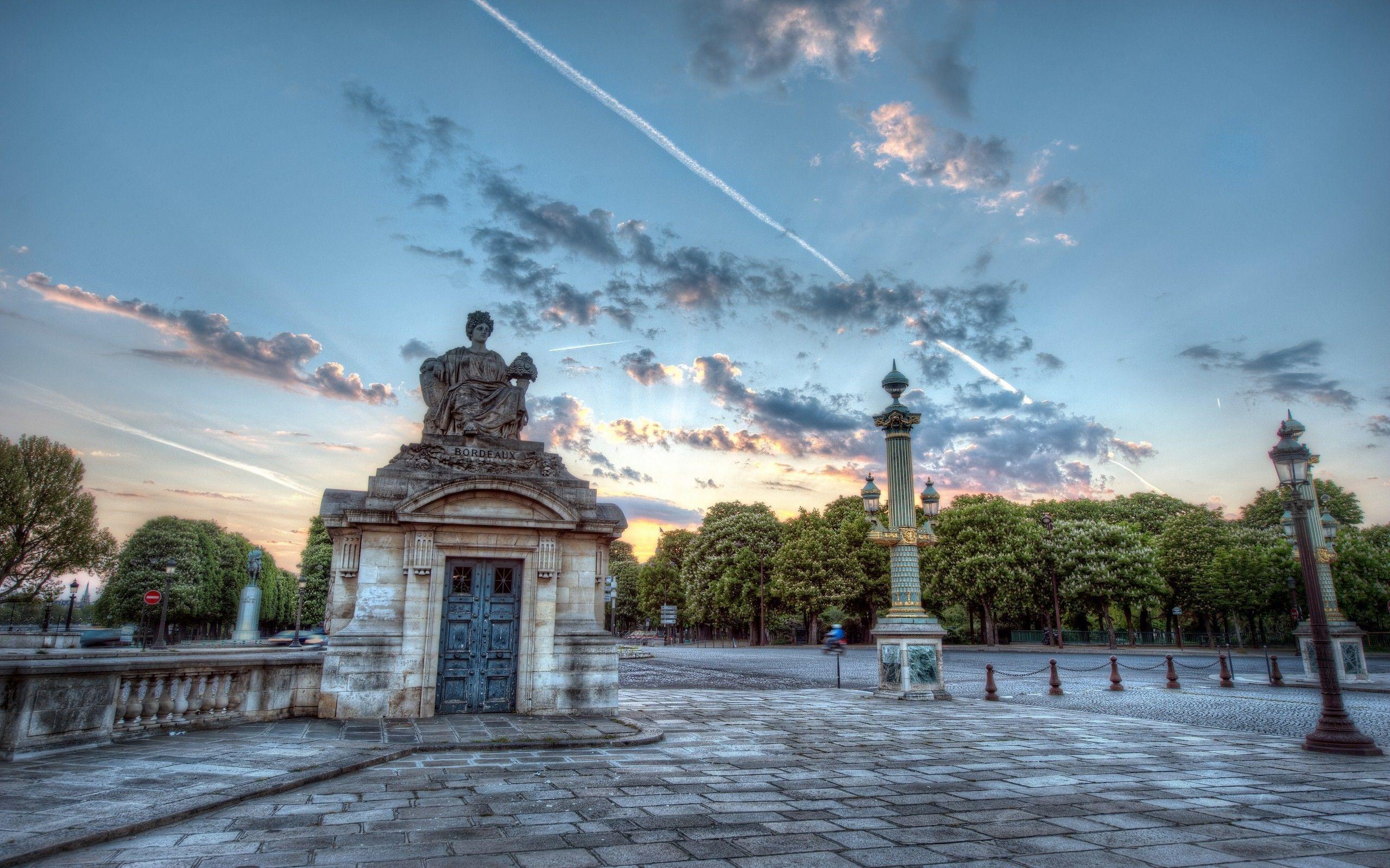 hdr building sunset bordeaux wallpaper and background