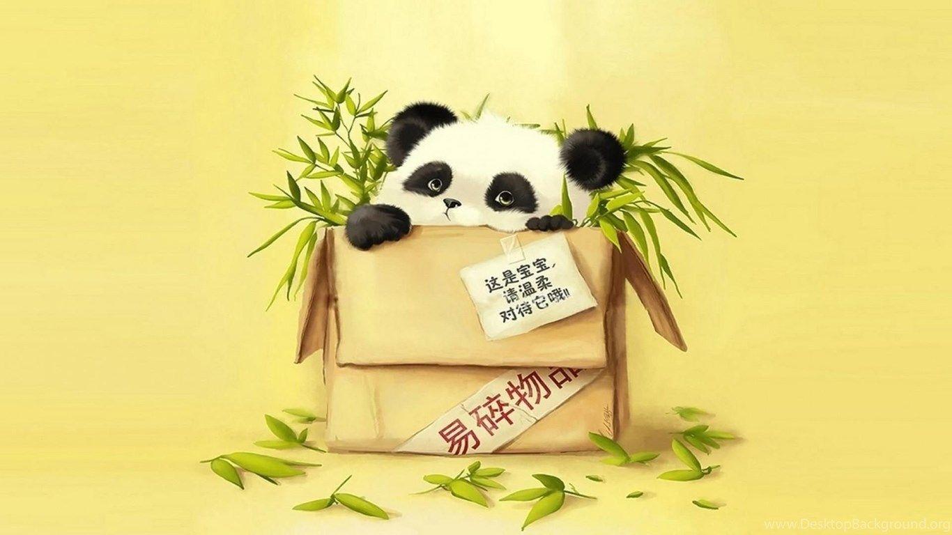 Panda Abstract Cartoon Free Desktop Wallpaper HD Background
