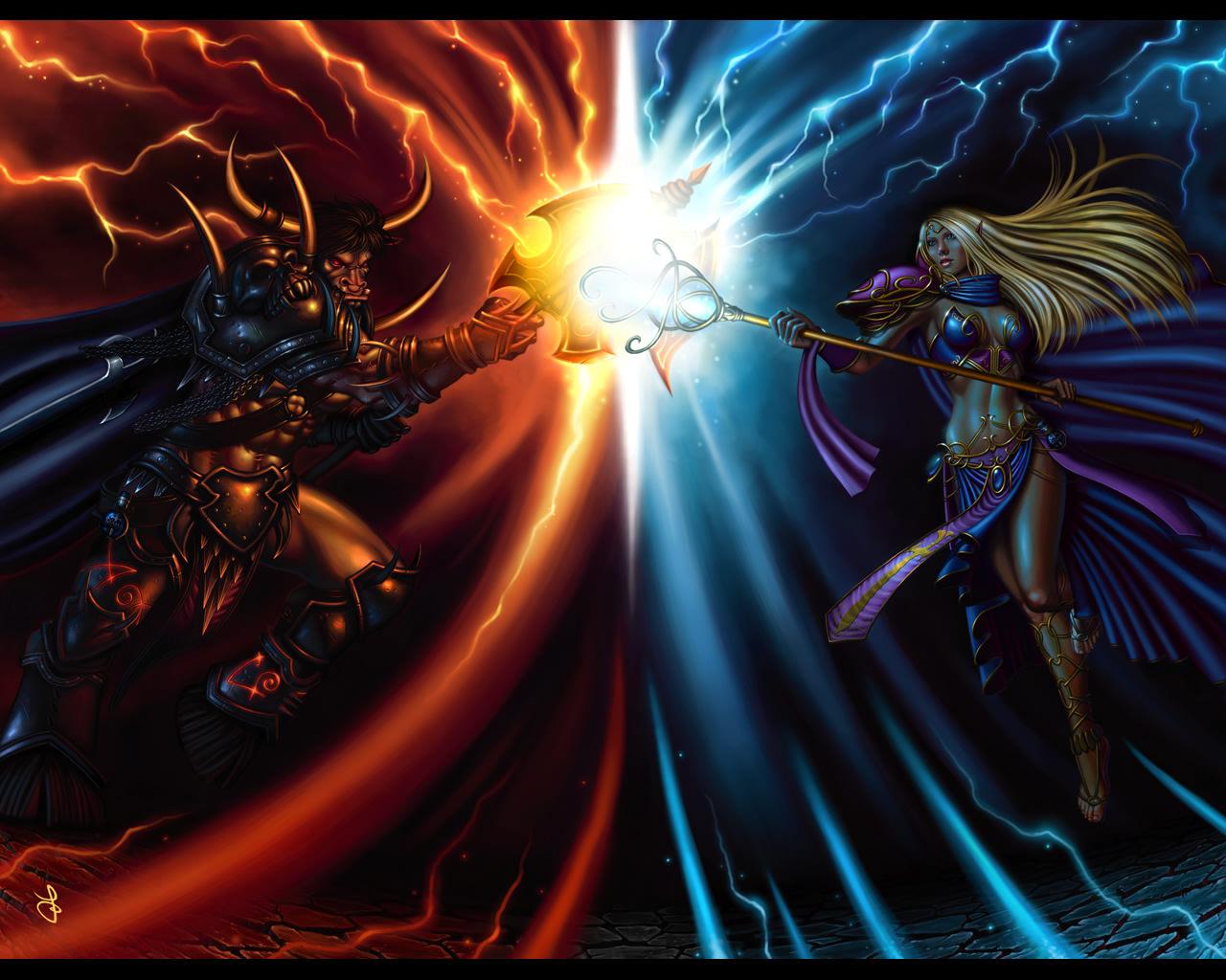 Clash of the Good and Evil Forces wallpaper from Dark wallpaper
