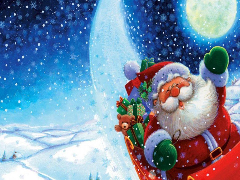 Free Merry Christmas Santa Claus HD Wallpaper for iPad