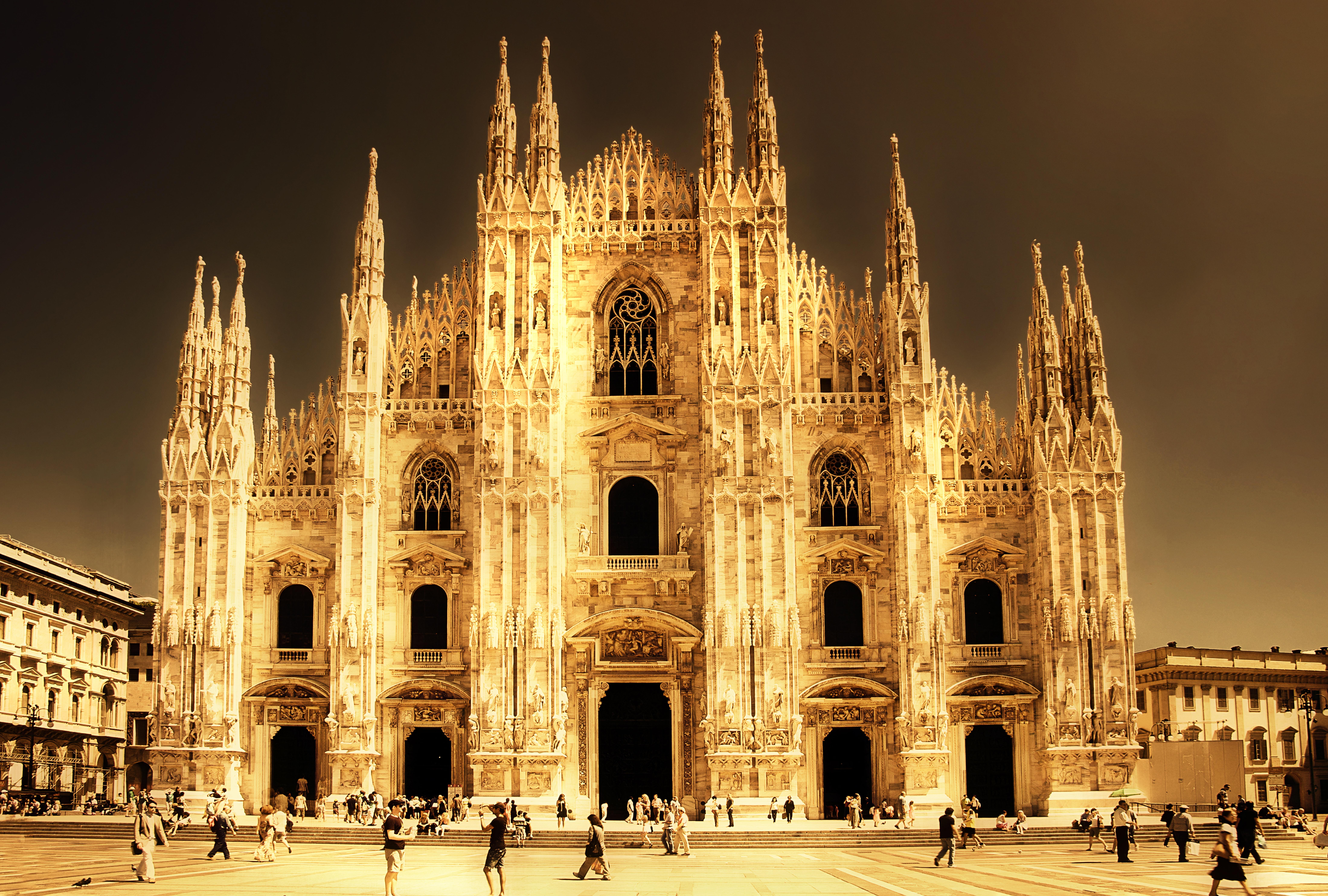 Picture Italy Milan Cathedral Street People Cities 8796x5934