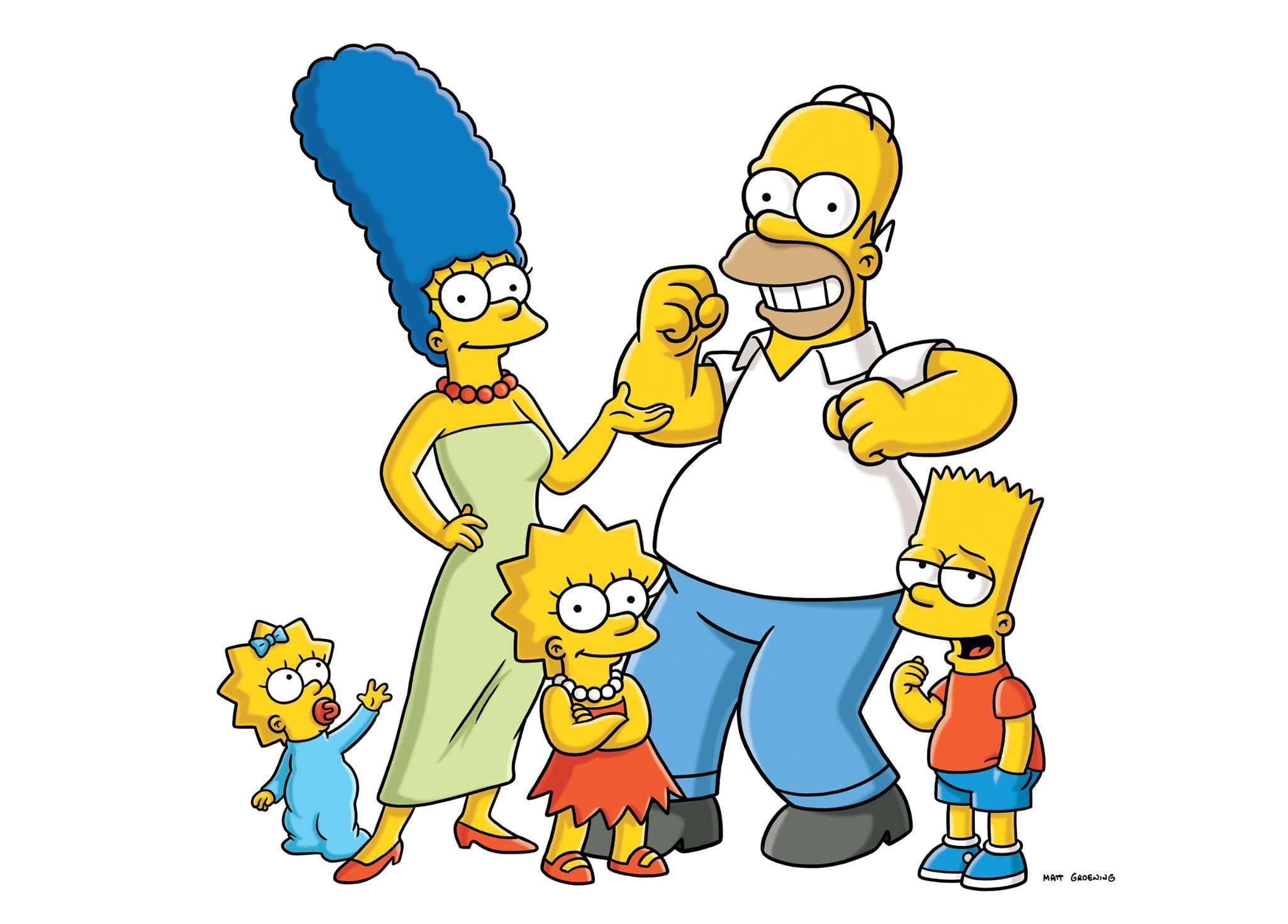 The Simpson Family illustration, The Simpsons, Maggie Simpson, Marge